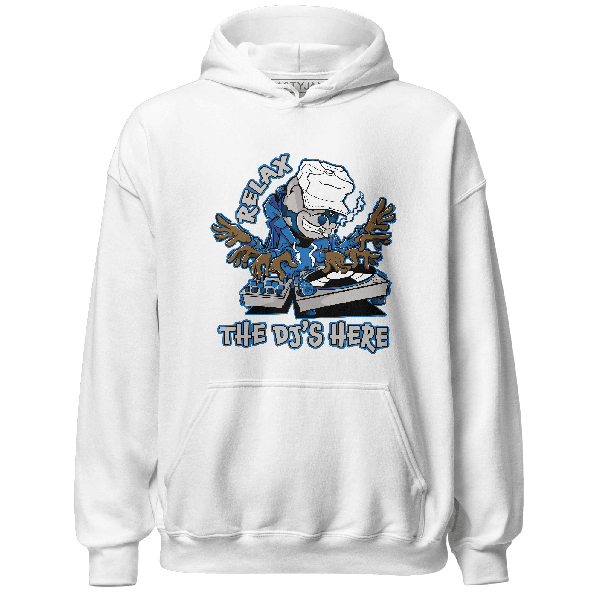 Industrial Blue 4s Hoodie Match BER The DJ Here - NastyJamz