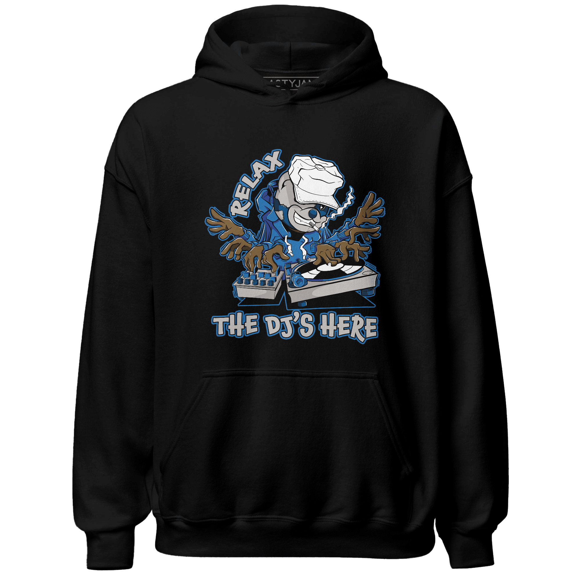 Industrial Blue 4s Hoodie Match BER The DJ Here - NastyJamz