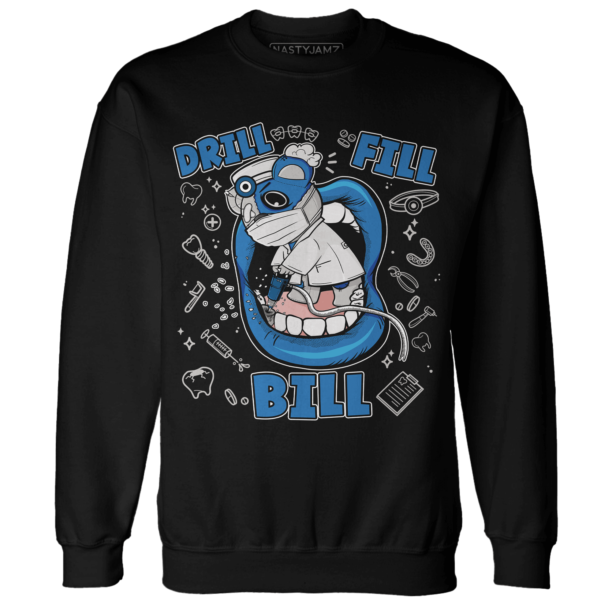 Industrial Blue 4s Sweatshirt Match BER The Dentist - NastyJamz