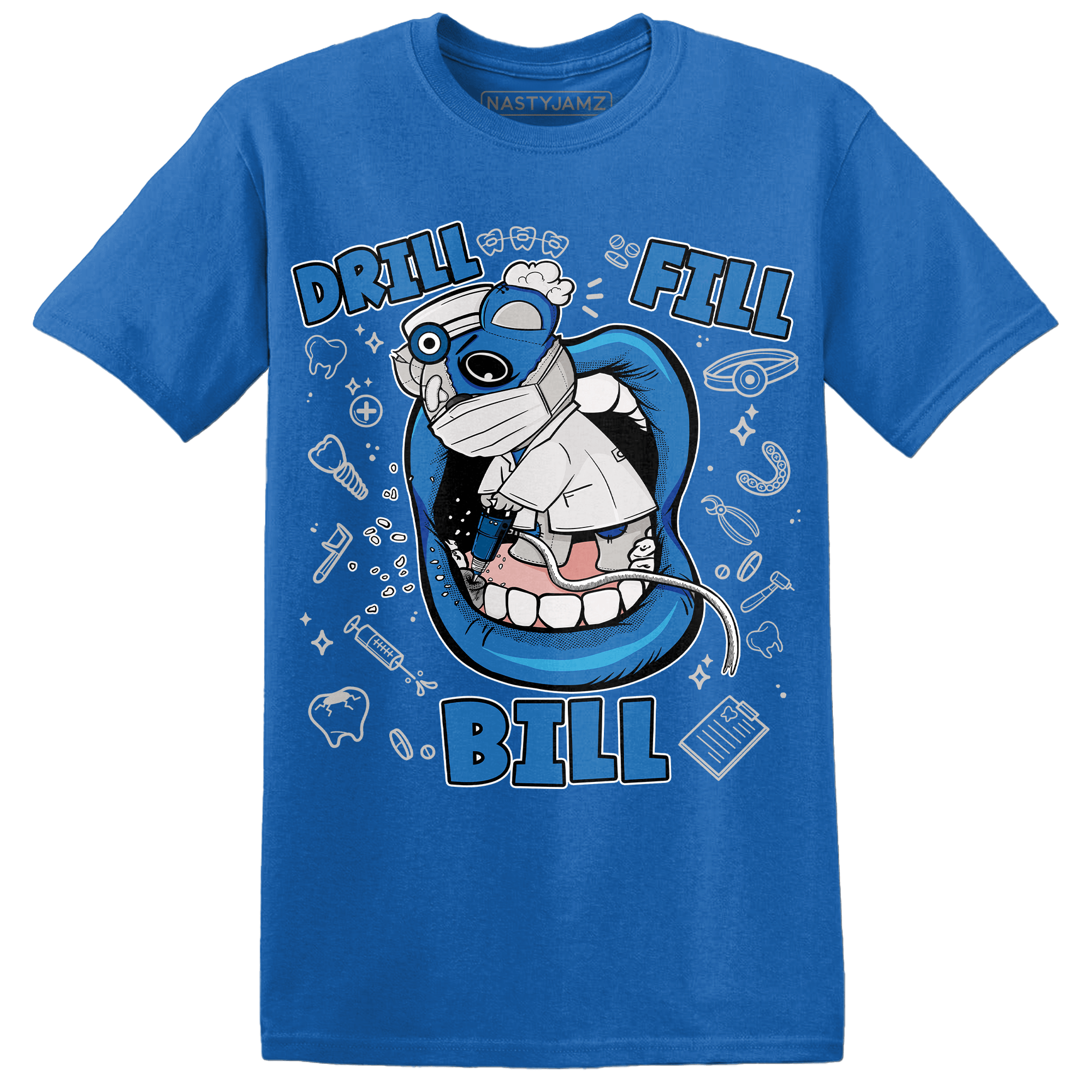 Industrial Blue 4s T Shirt Match BER The Dentist - NastyJamz