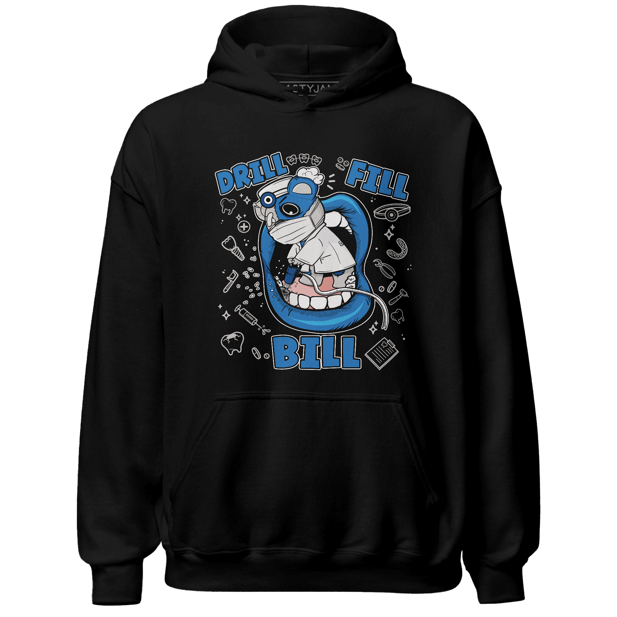 Industrial Blue 4s Hoodie Match BER The Dentist - NastyJamz