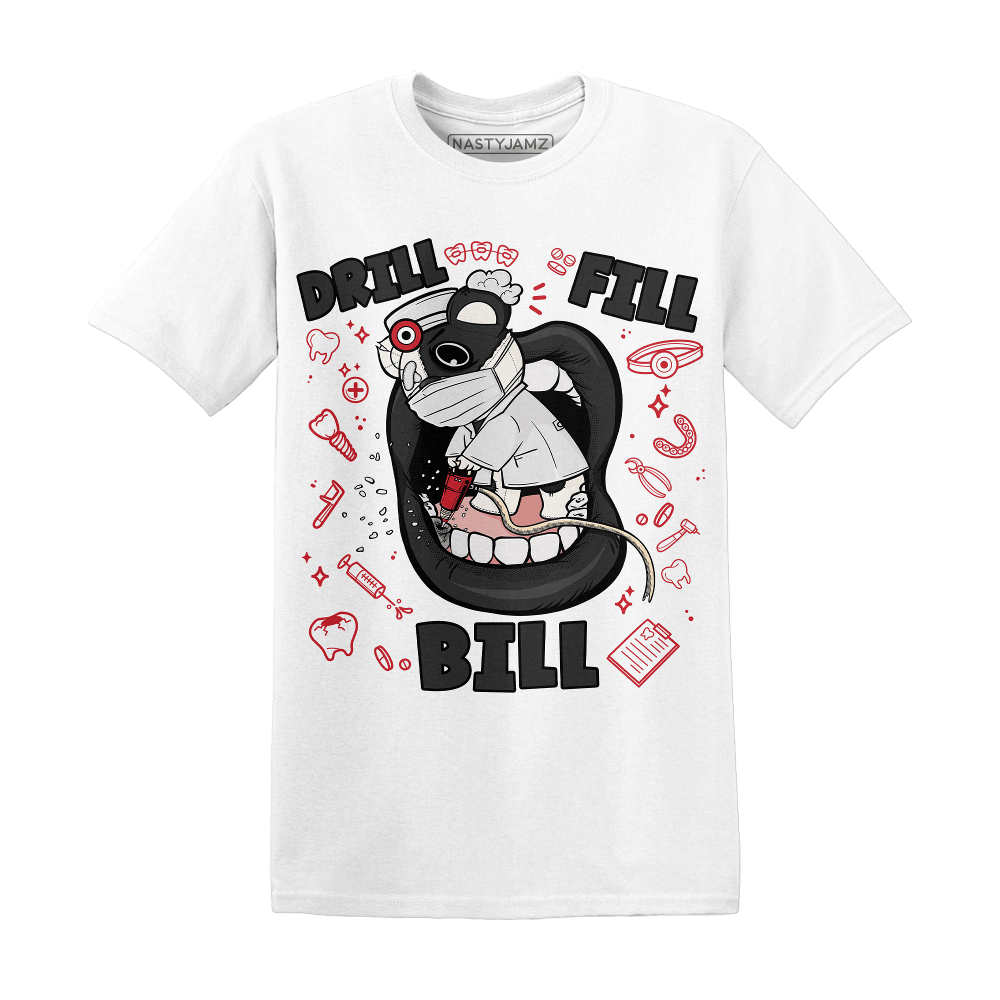 Jumman Jack University Red T Shirt Match BER The Dentist - NastyJamz