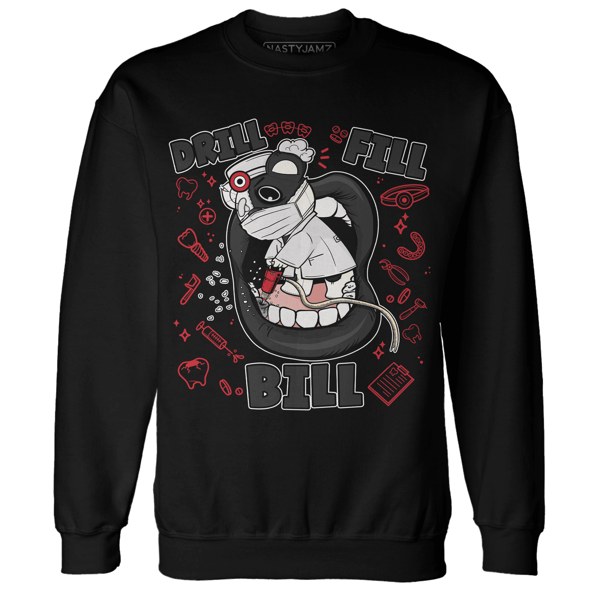 Jumman Jack University Red Sweatshirt Match BER The Dentist - NastyJamz