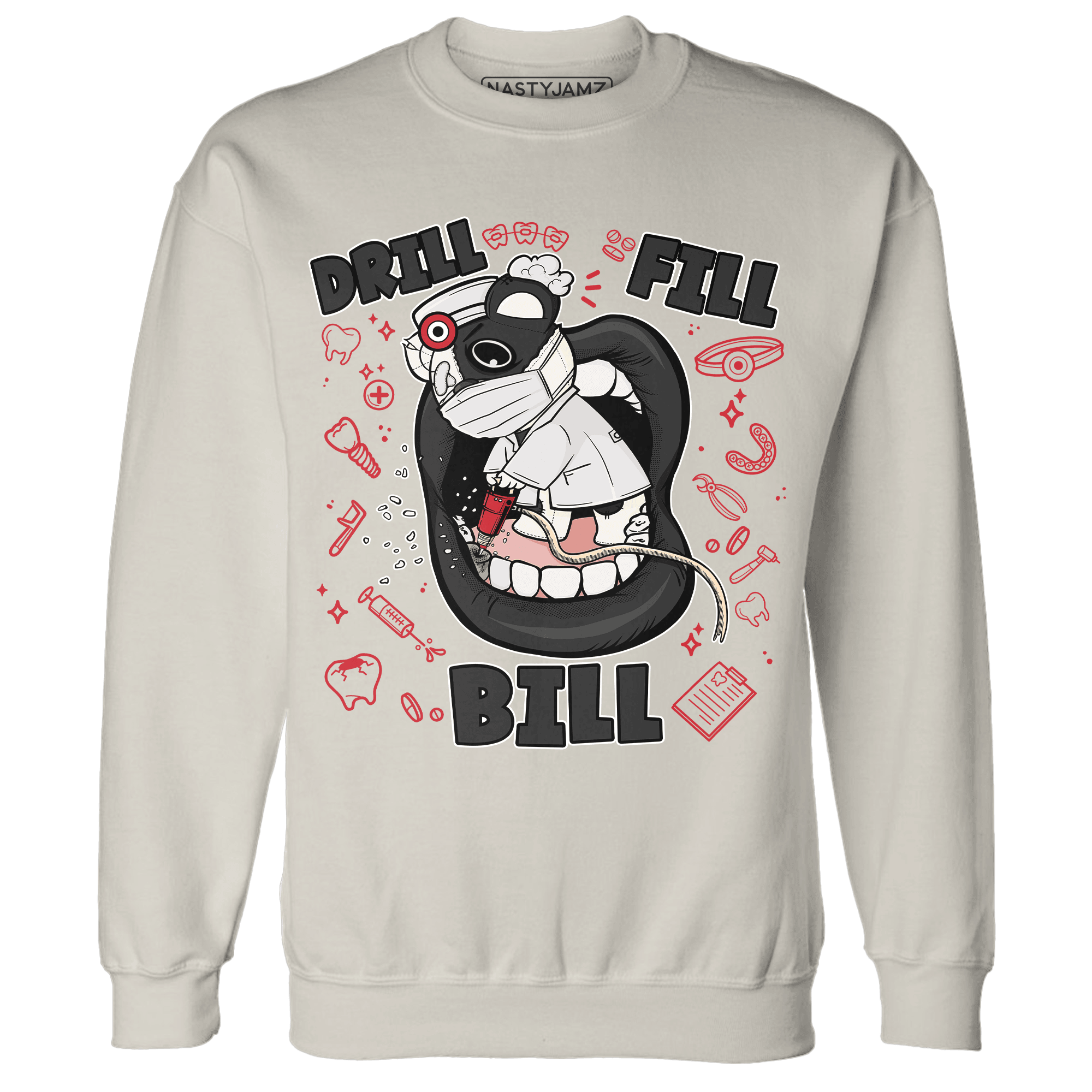 Jumman Jack University Red Sweatshirt Match BER The Dentist - NastyJamz