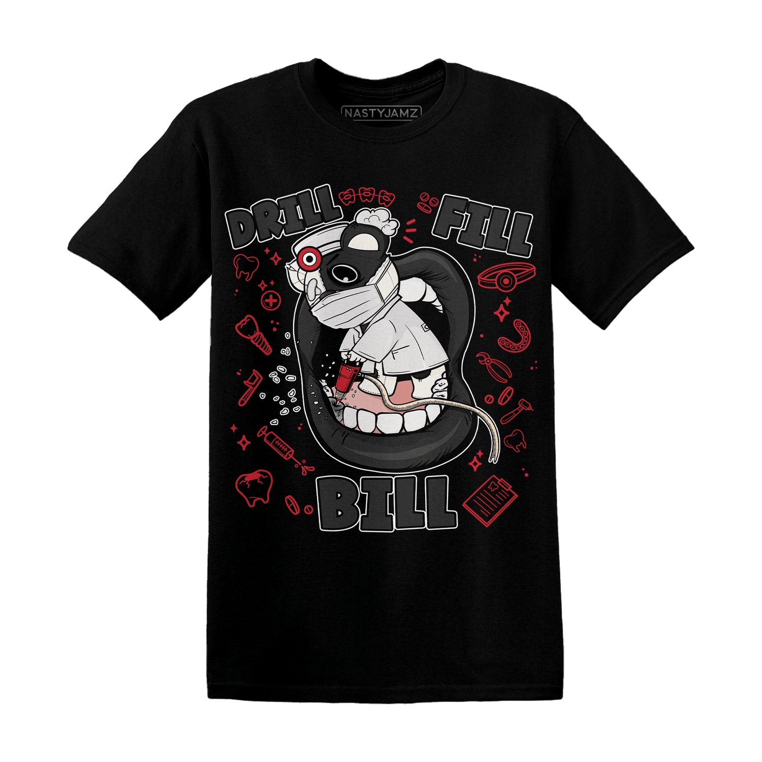 Jumman Jack University Red T Shirt Match BER The Dentist - NastyJamz