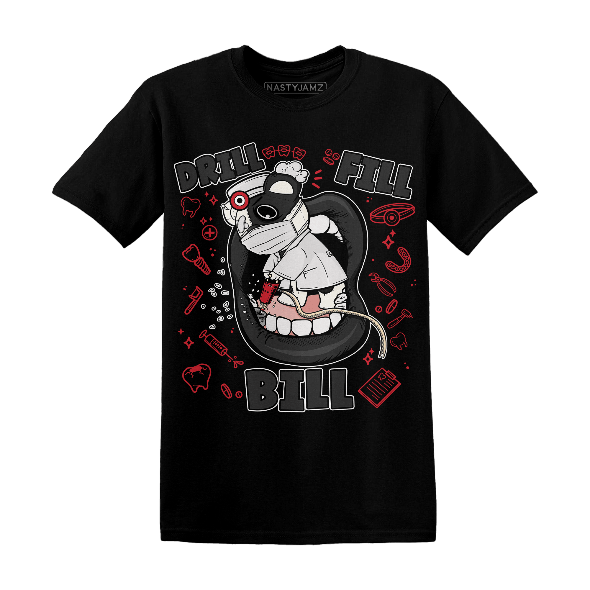 Jumman Jack University Red T Shirt Match BER The Dentist - NastyJamz