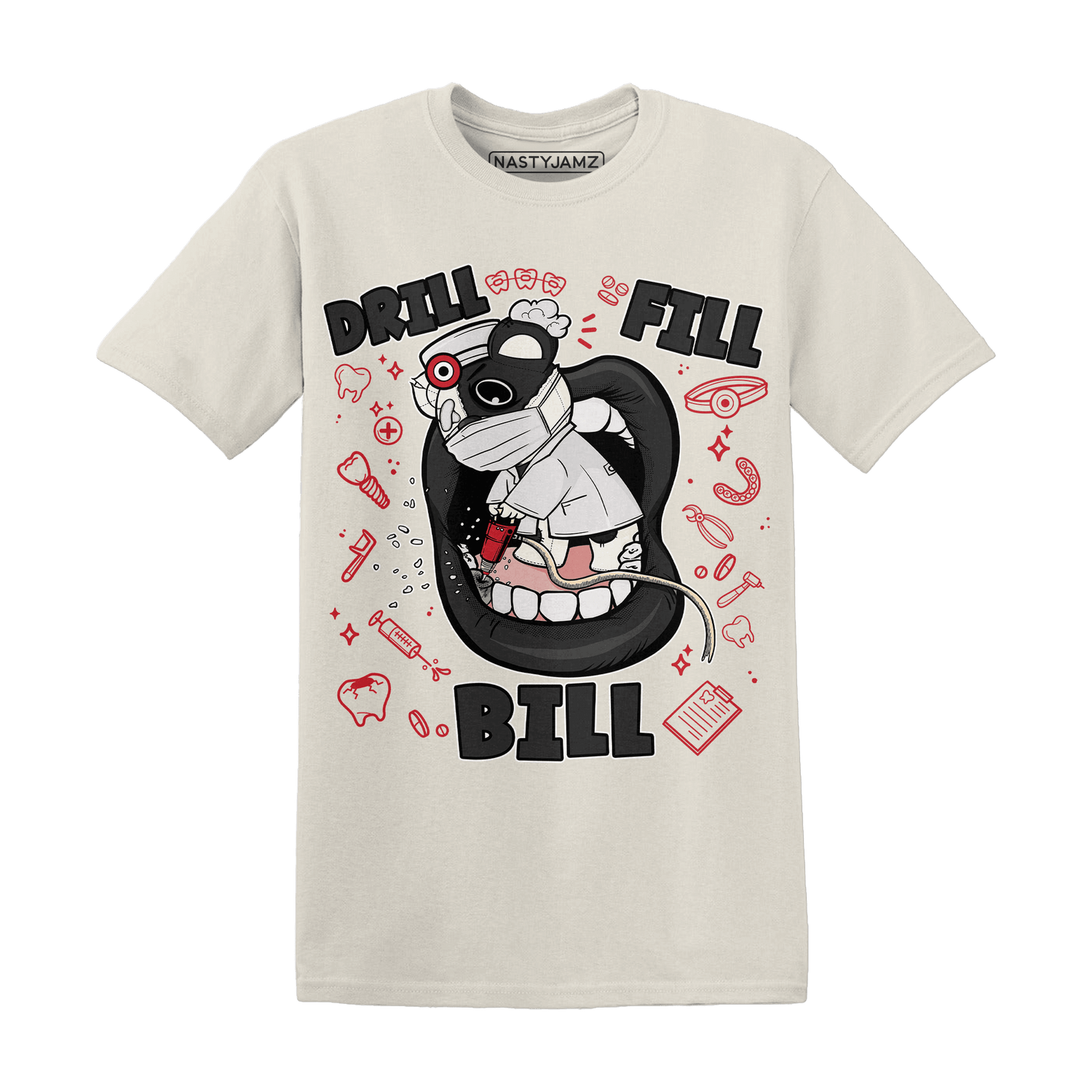 Jumman Jack University Red T Shirt Match BER The Dentist - NastyJamz