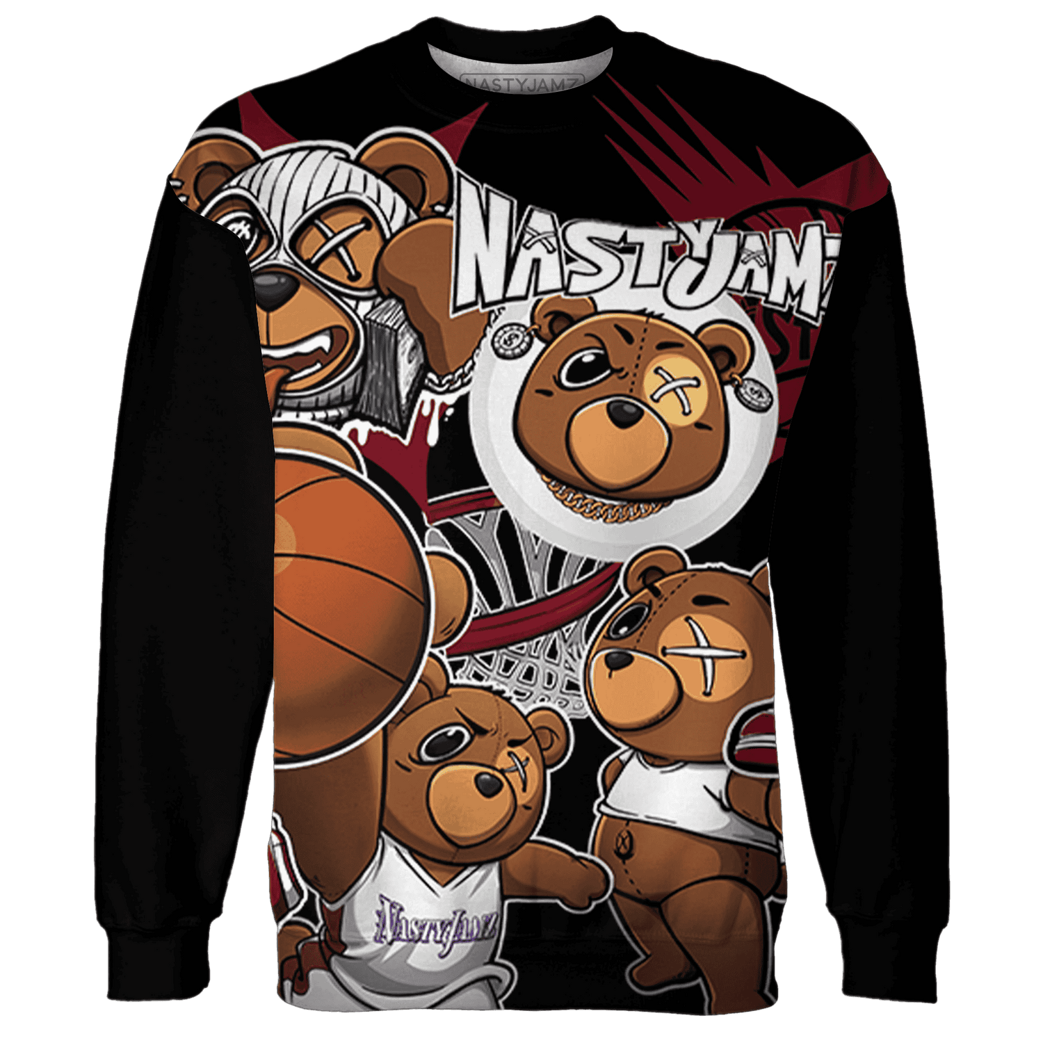 High White Team Red 1s Sweatshirt Match BER Wallpapers 3D All-Over Print - NastyJamz