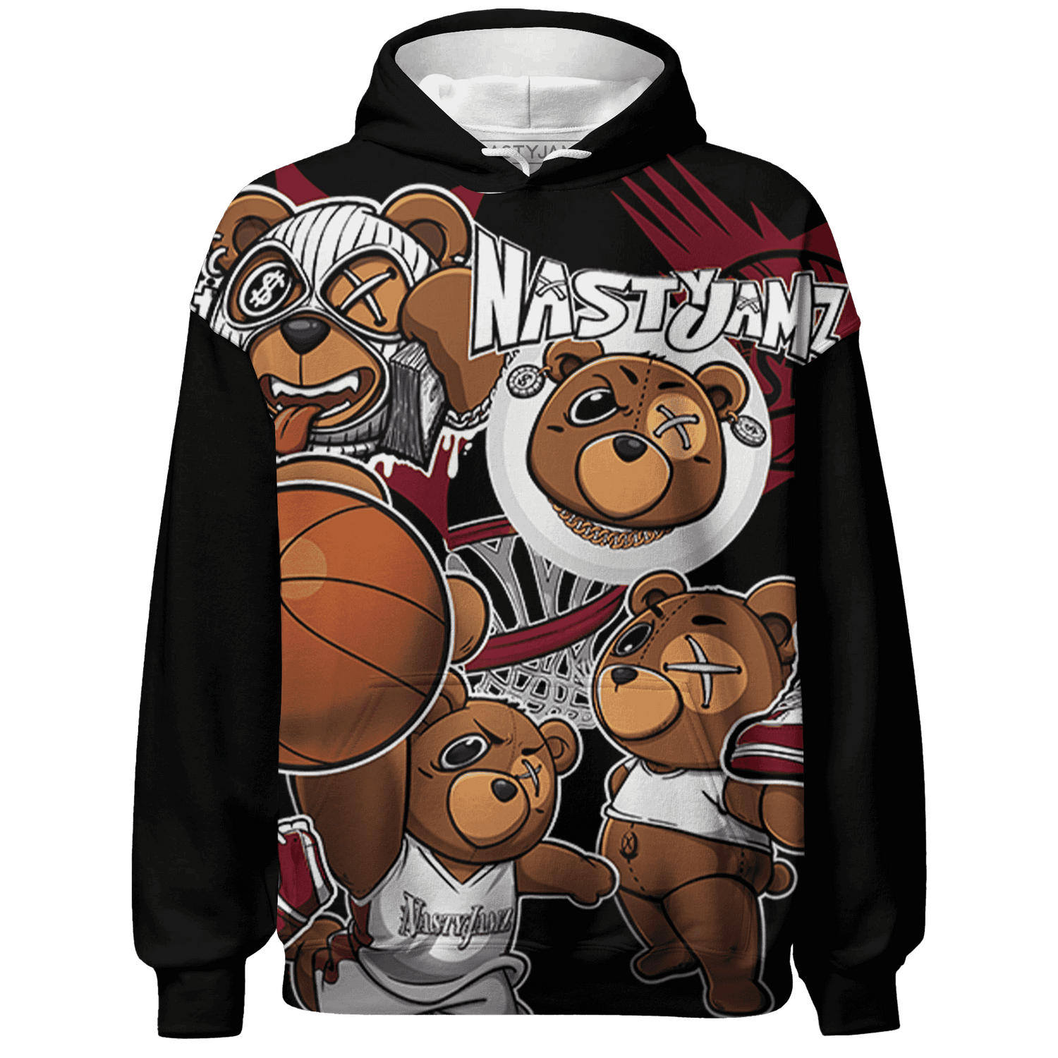 High White Team Red 1s Hoodie Match BER Wallpapers 3D All-Over Print - NastyJamz