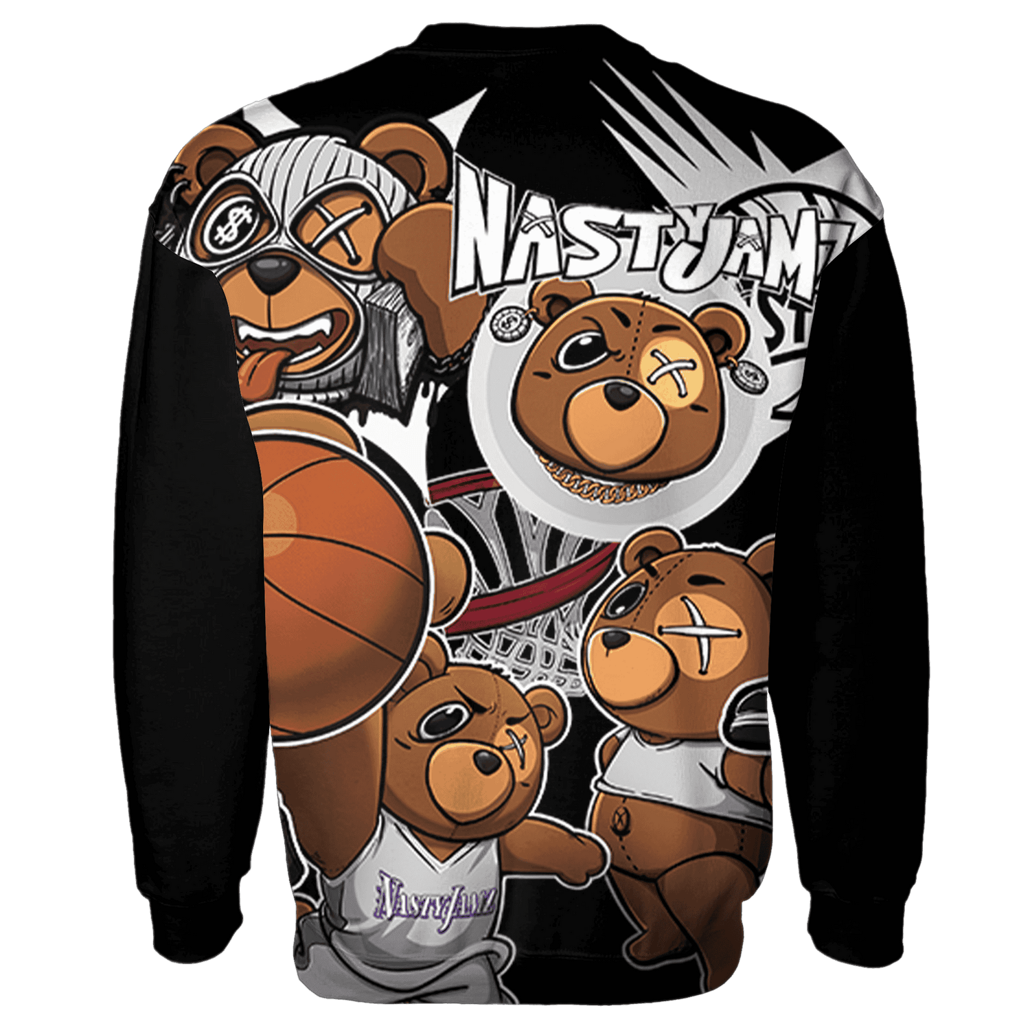 Retro High OG Black White 1s Sweatshirt Match BER Wallpapers 3D All-Over Print - NastyJamz