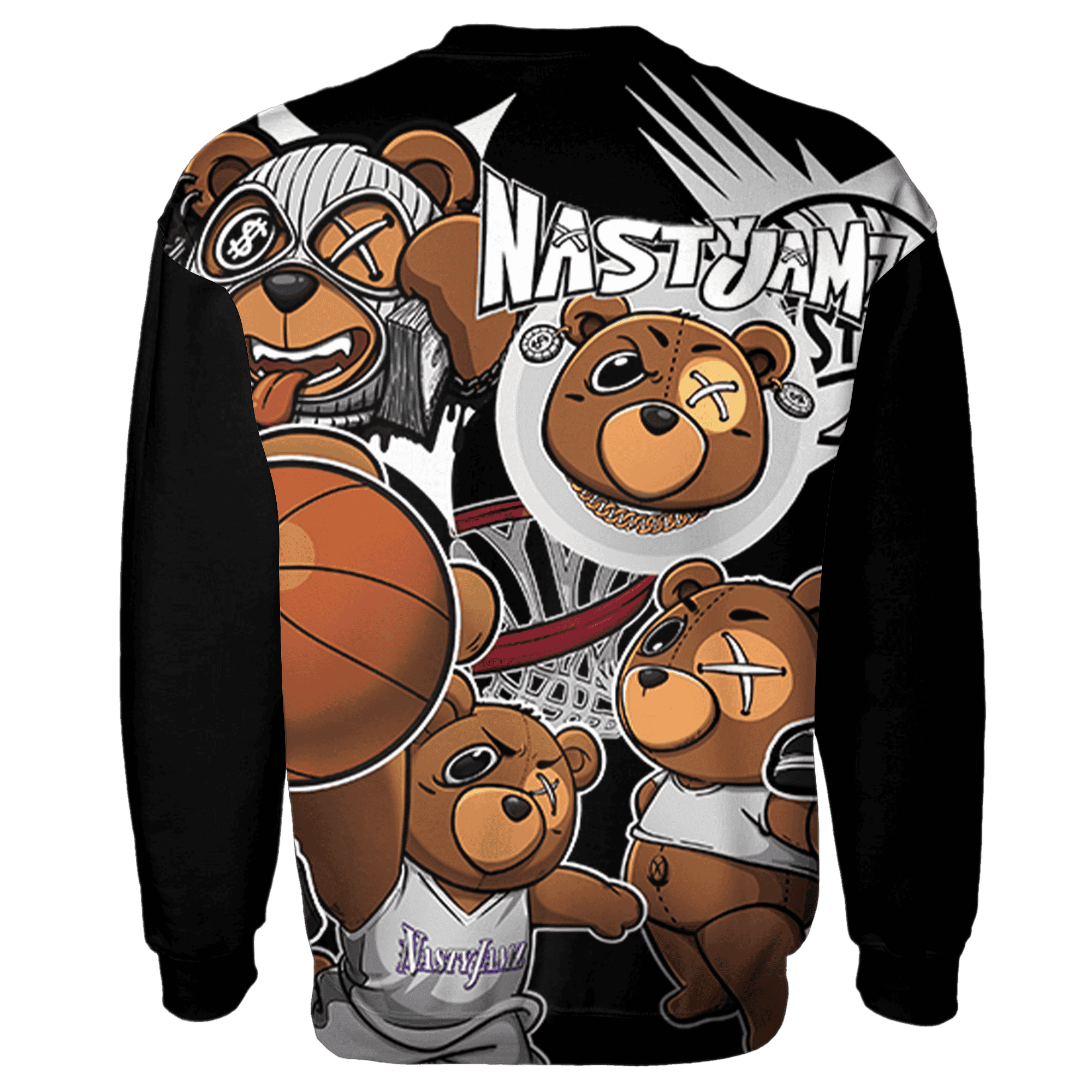 Retro High OG Black White 1s Sweatshirt Match BER Wallpapers 3D All-Over Print - NastyJamz