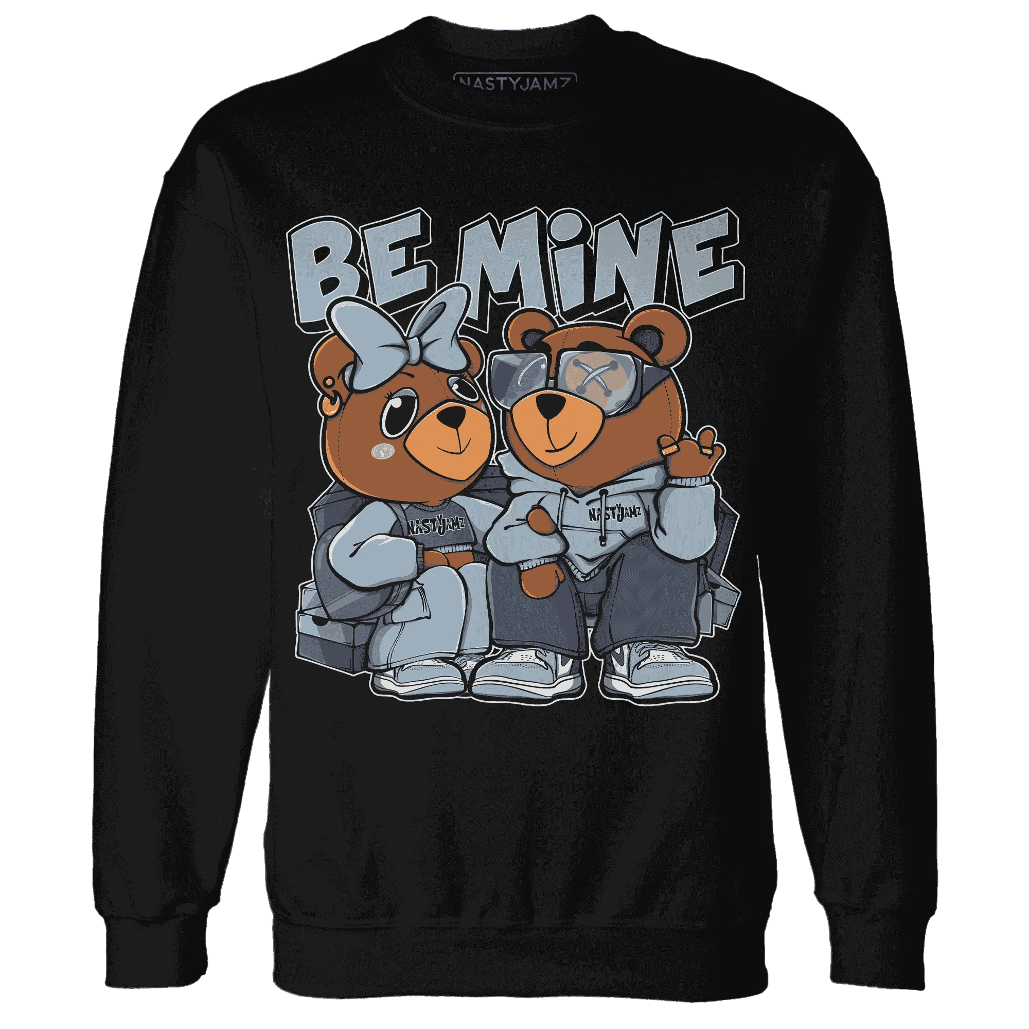 Mid-Diffused-Blue-Grey-1s-Sweatshirt-Match-Be-Mine-BER