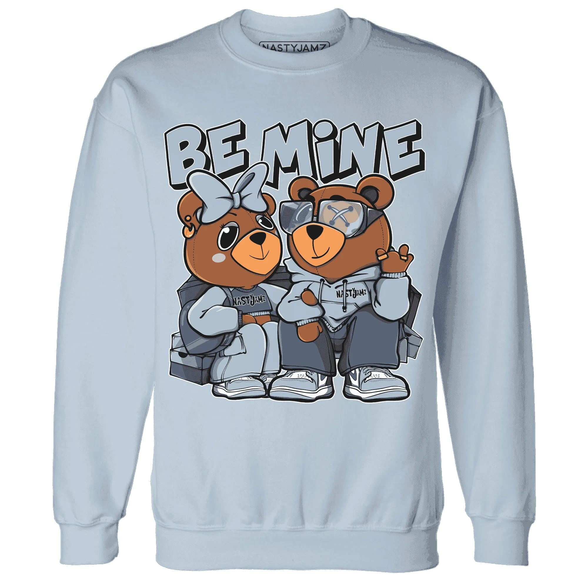 Mid-Diffused-Blue-Grey-1s-Sweatshirt-Match-Be-Mine-BER