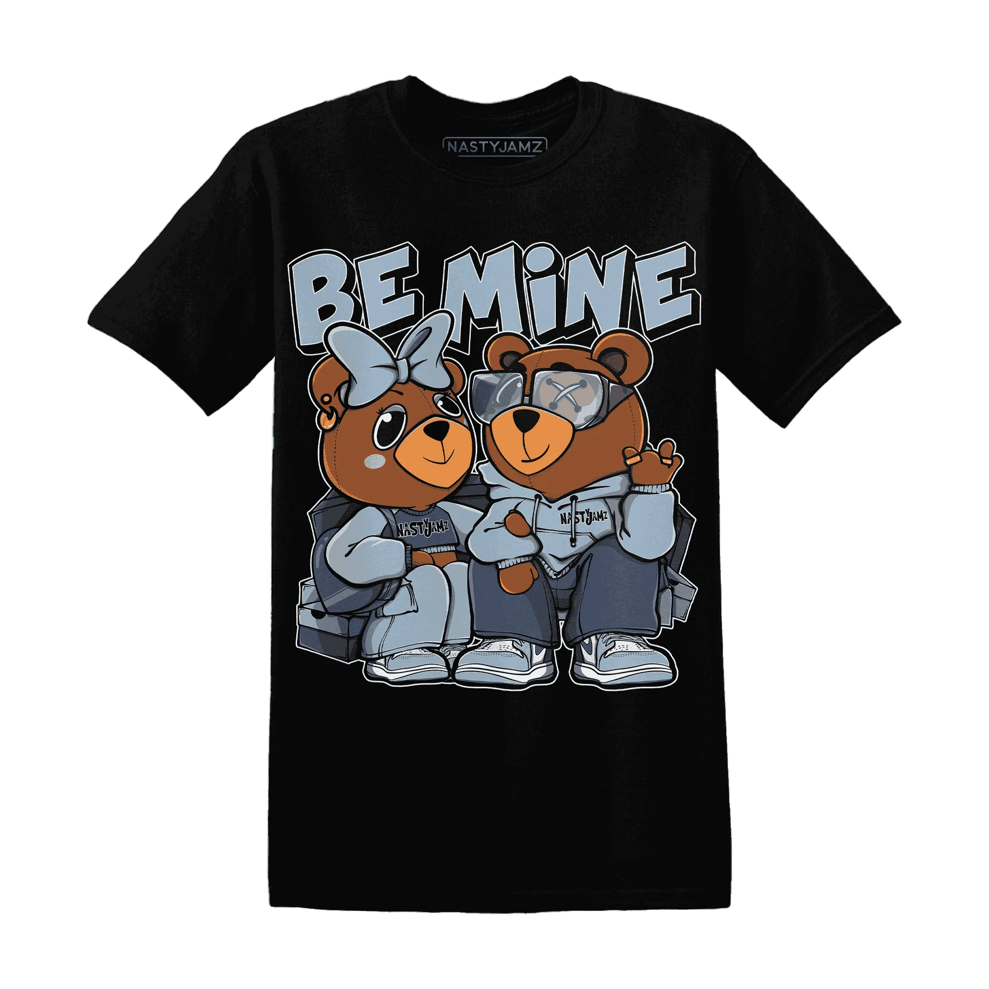 Mid-Diffused-Blue-Grey-1s-T-Shirt-Match-Be-Mine-BER