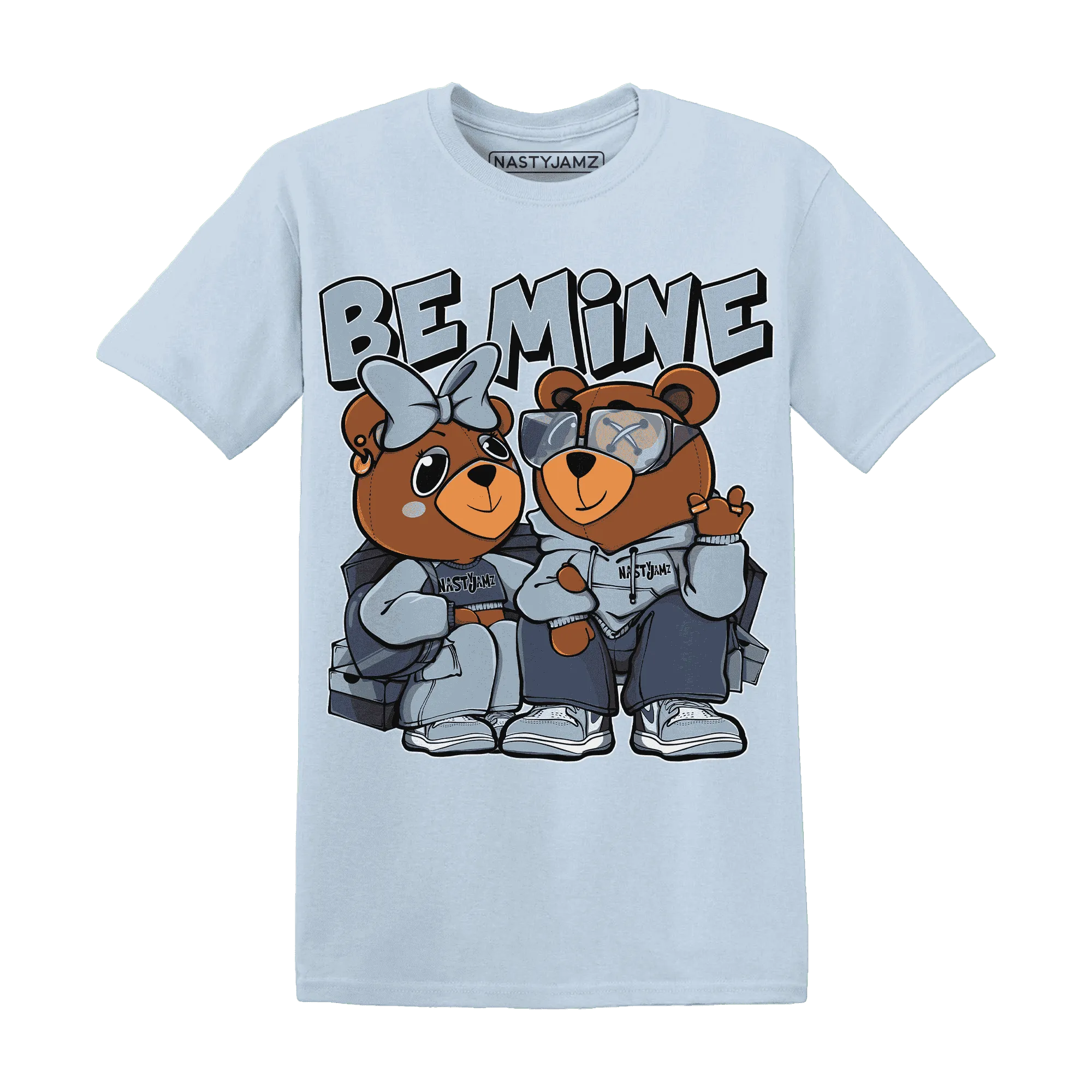 Mid-Diffused-Blue-Grey-1s-T-Shirt-Match-Be-Mine-BER