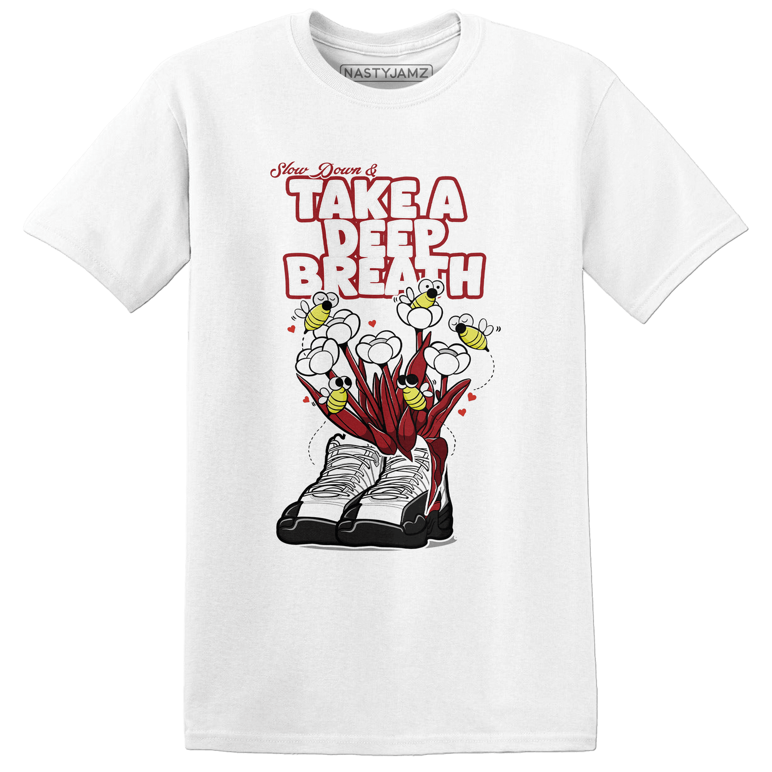 Retro Red Taxi 12s T Shirt Match Bee Sneaker - NastyJamz