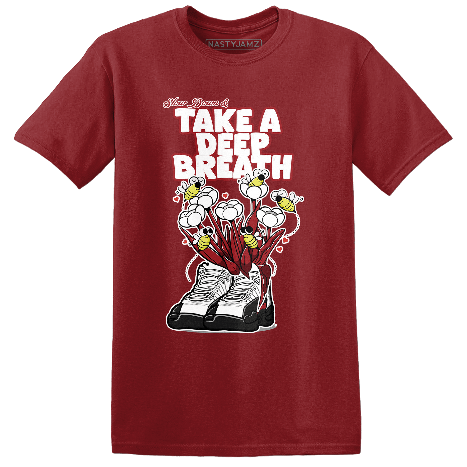 Retro Red Taxi 12s T Shirt Match Bee Sneaker - NastyJamz