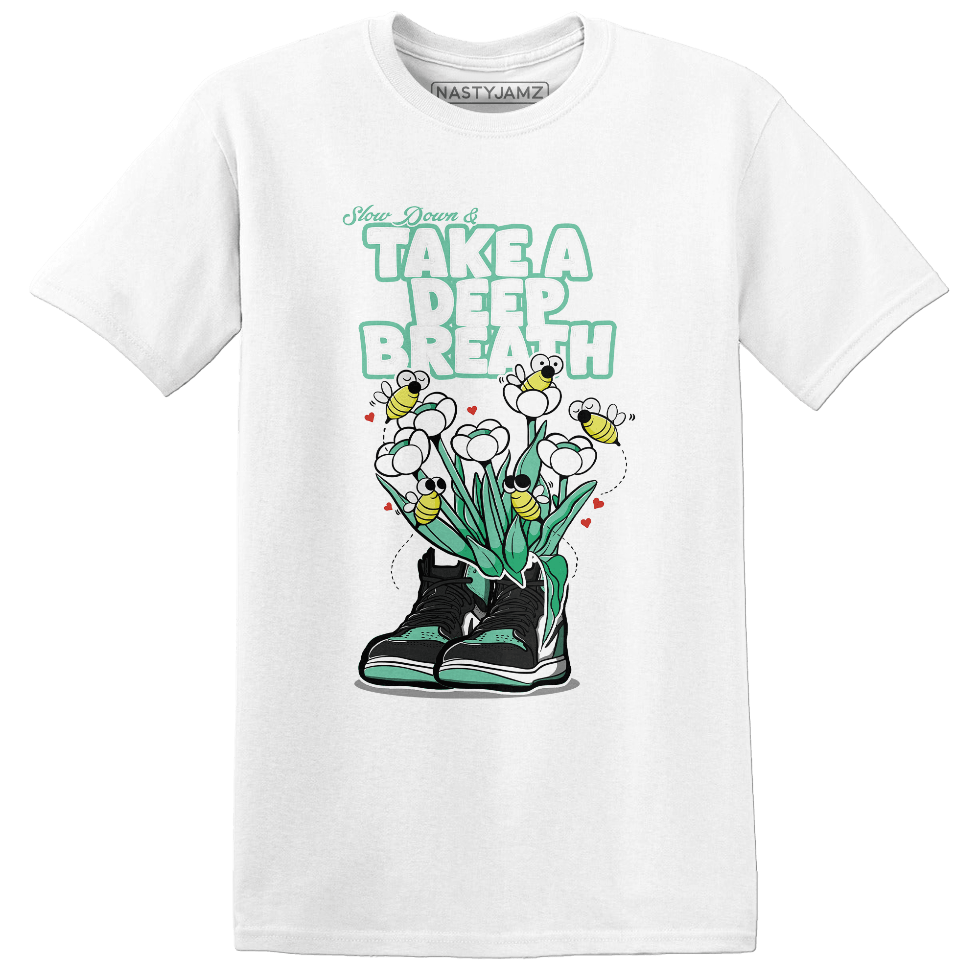 High OG Green Glow 1s T Shirt Match Bee Sneaker - NastyJamz