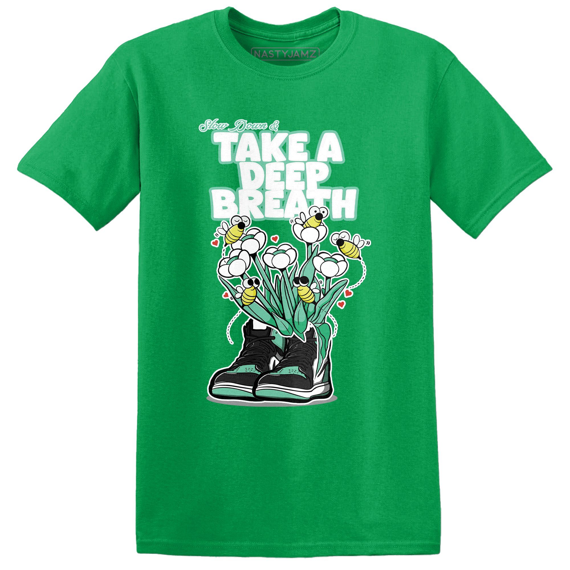 High OG Green Glow 1s T Shirt Match Bee Sneaker - NastyJamz