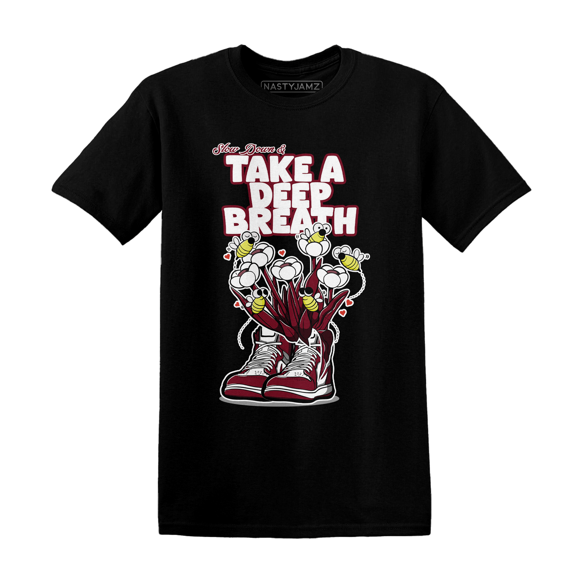 High White Team Red 1s T Shirt Match Bee Sneaker - NastyJamz