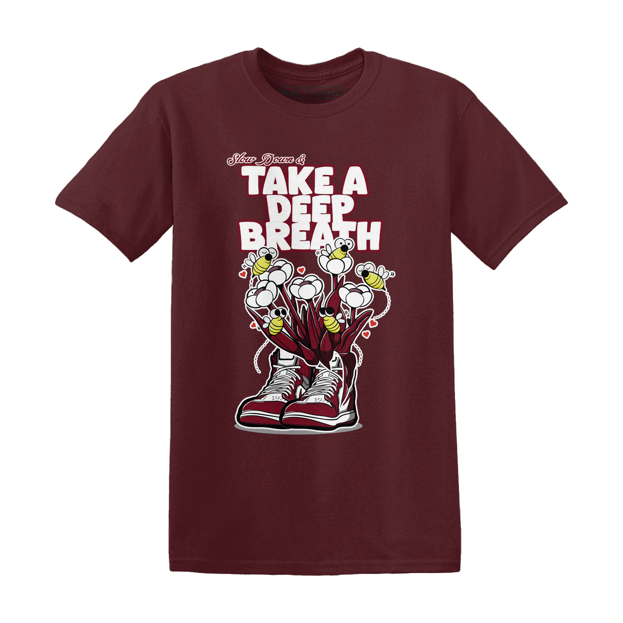 High White Team Red 1s T Shirt Match Bee Sneaker - NastyJamz