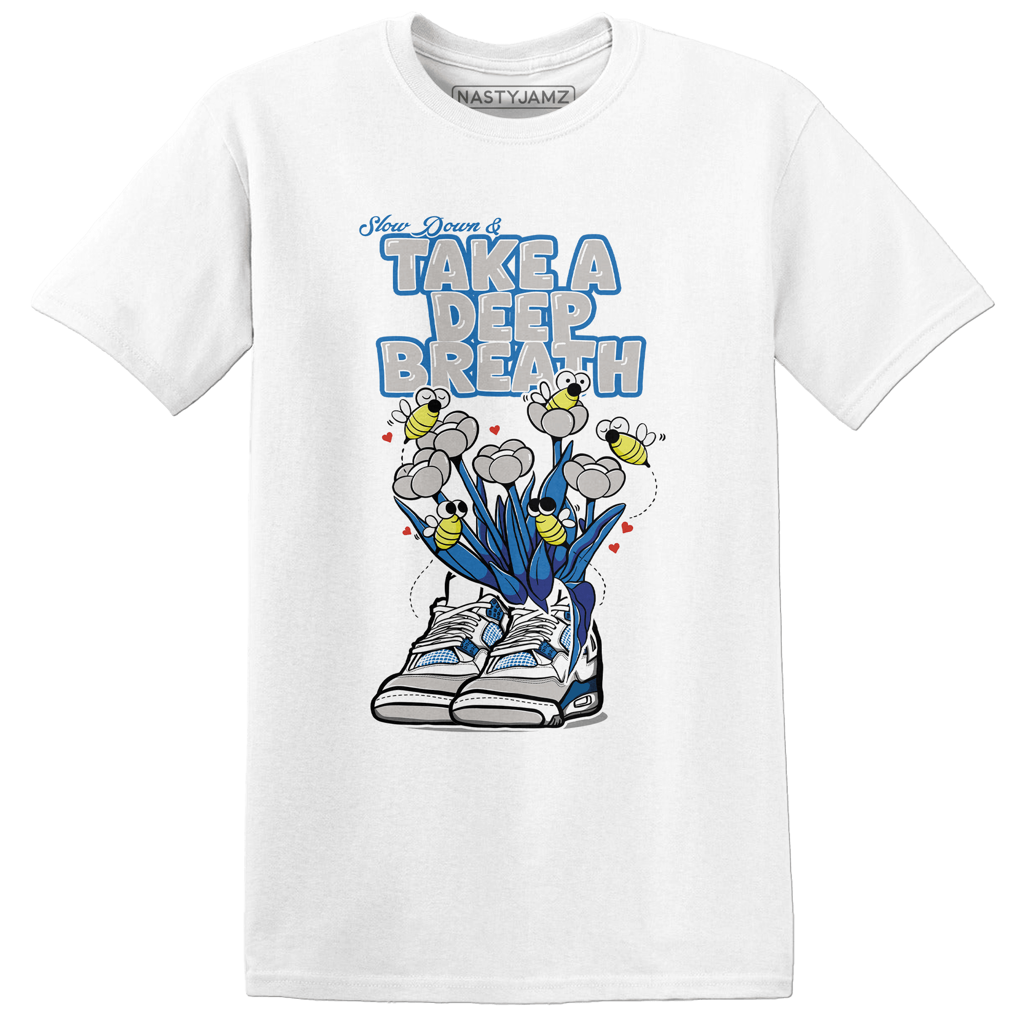 Industrial Blue 4s T Shirt Match Bee Sneaker - NastyJamz