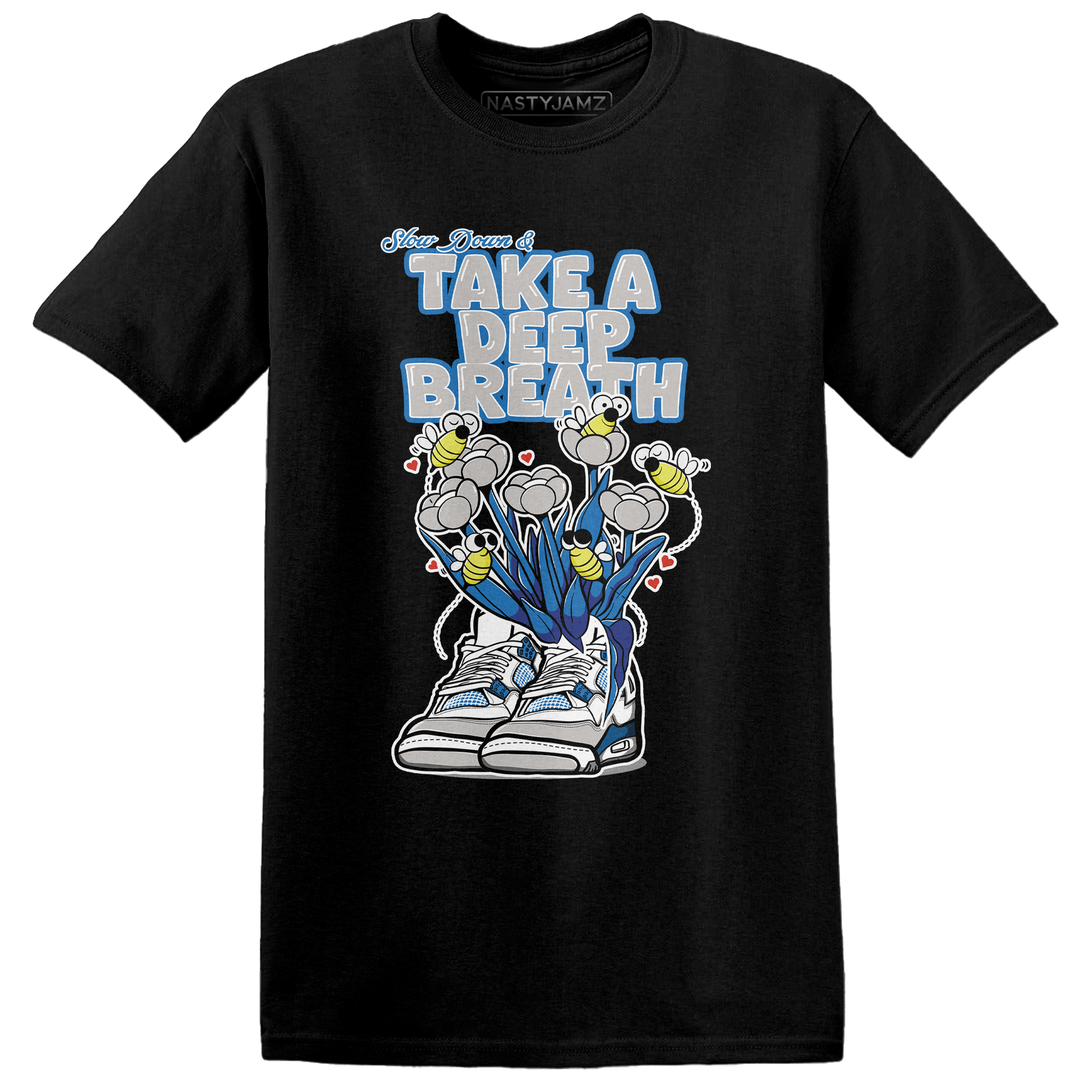 Industrial Blue 4s T Shirt Match Bee Sneaker - NastyJamz