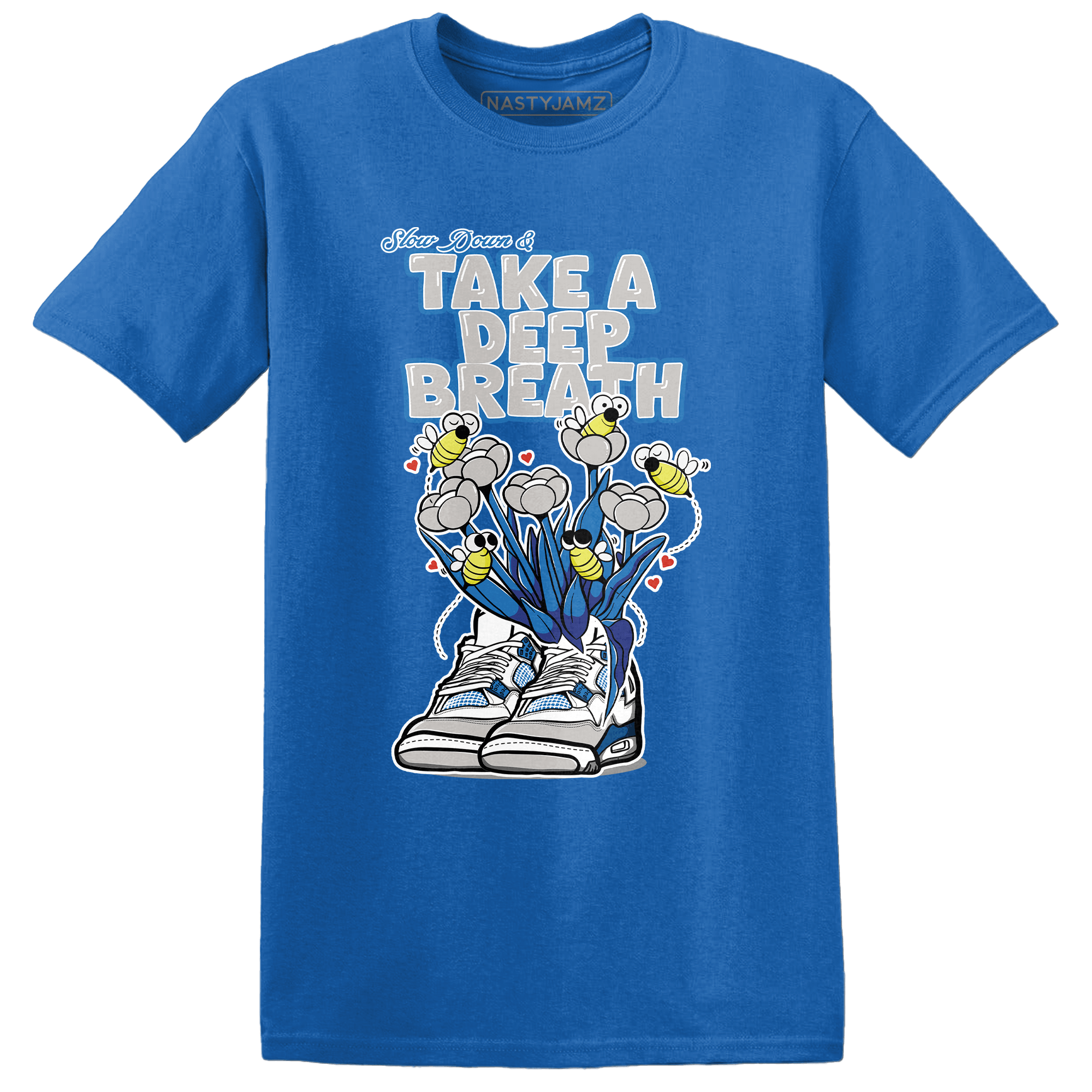 Industrial Blue 4s T Shirt Match Bee Sneaker - NastyJamz