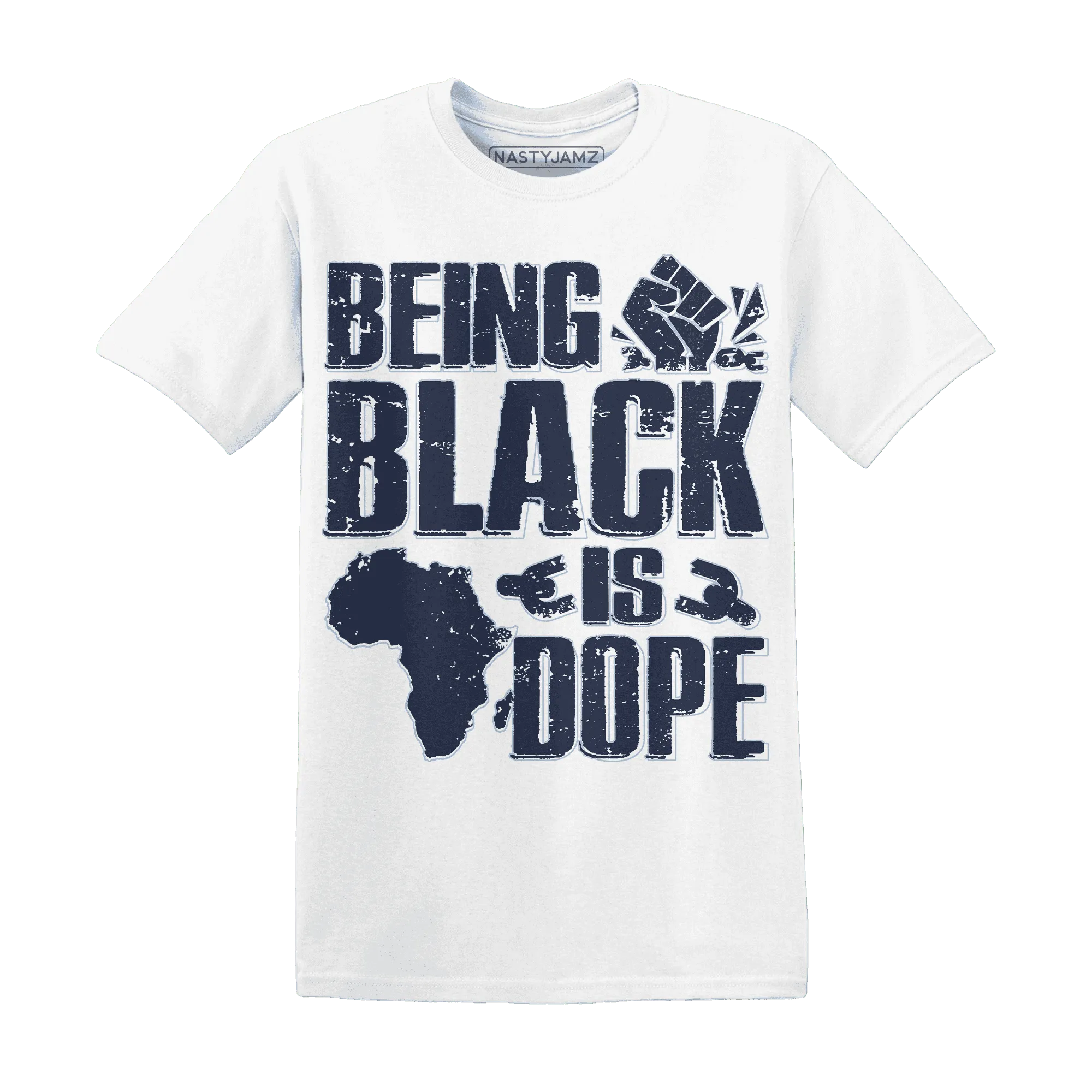 White-Navy-6s-T-Shirt-Match-Being-Black-Is-Dope