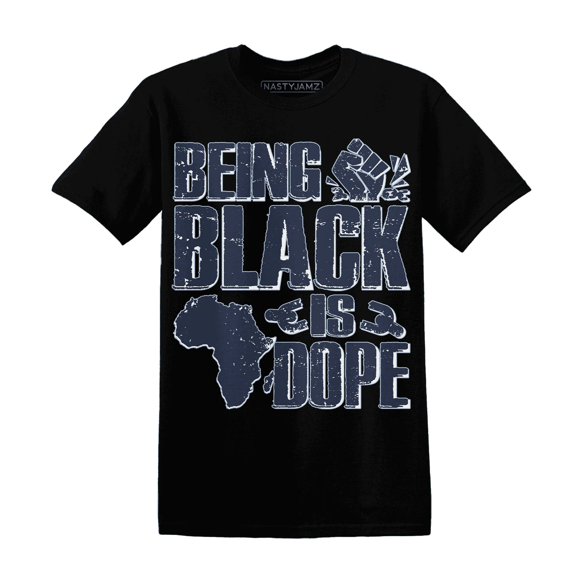 White-Navy-6s-T-Shirt-Match-Being-Black-Is-Dope
