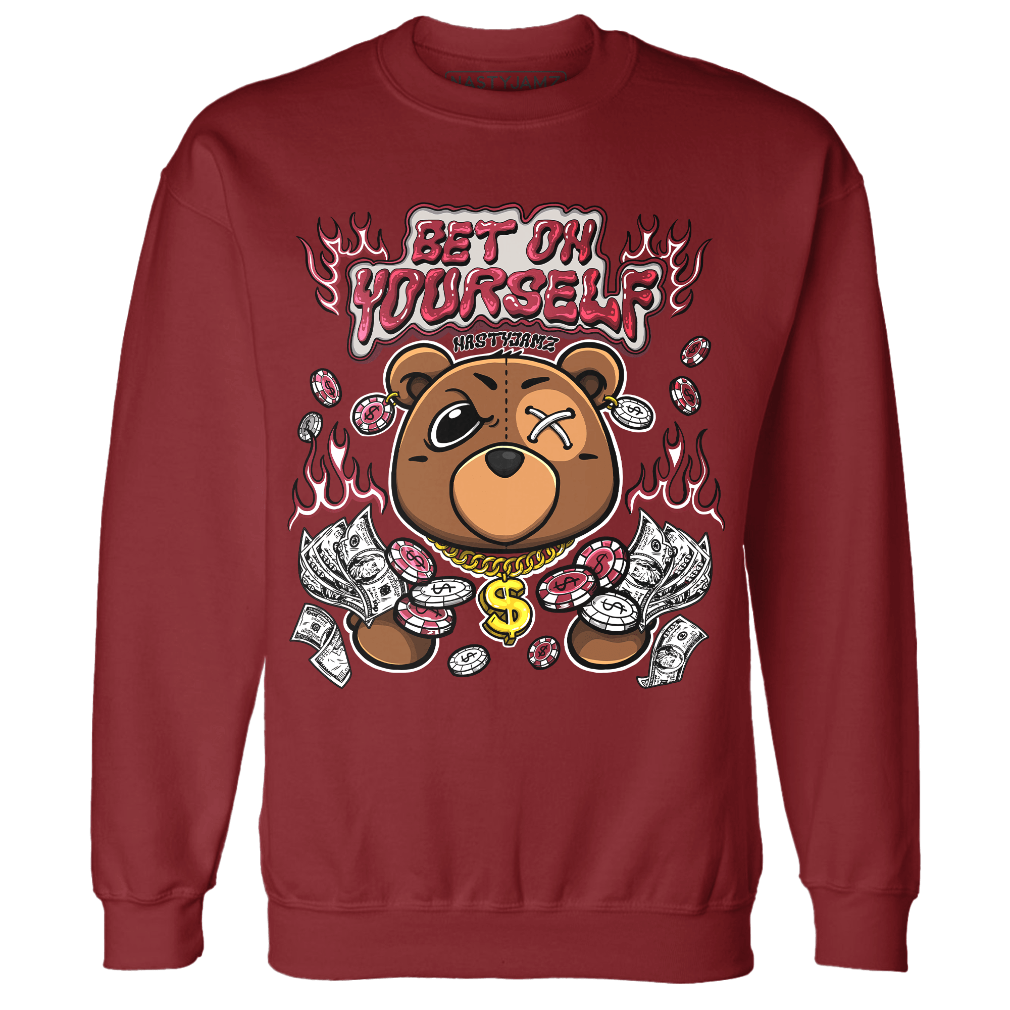High 85 Metallic Burgundy 1s Sweatshirt Match Bet On Yourself BER - NastyJamz