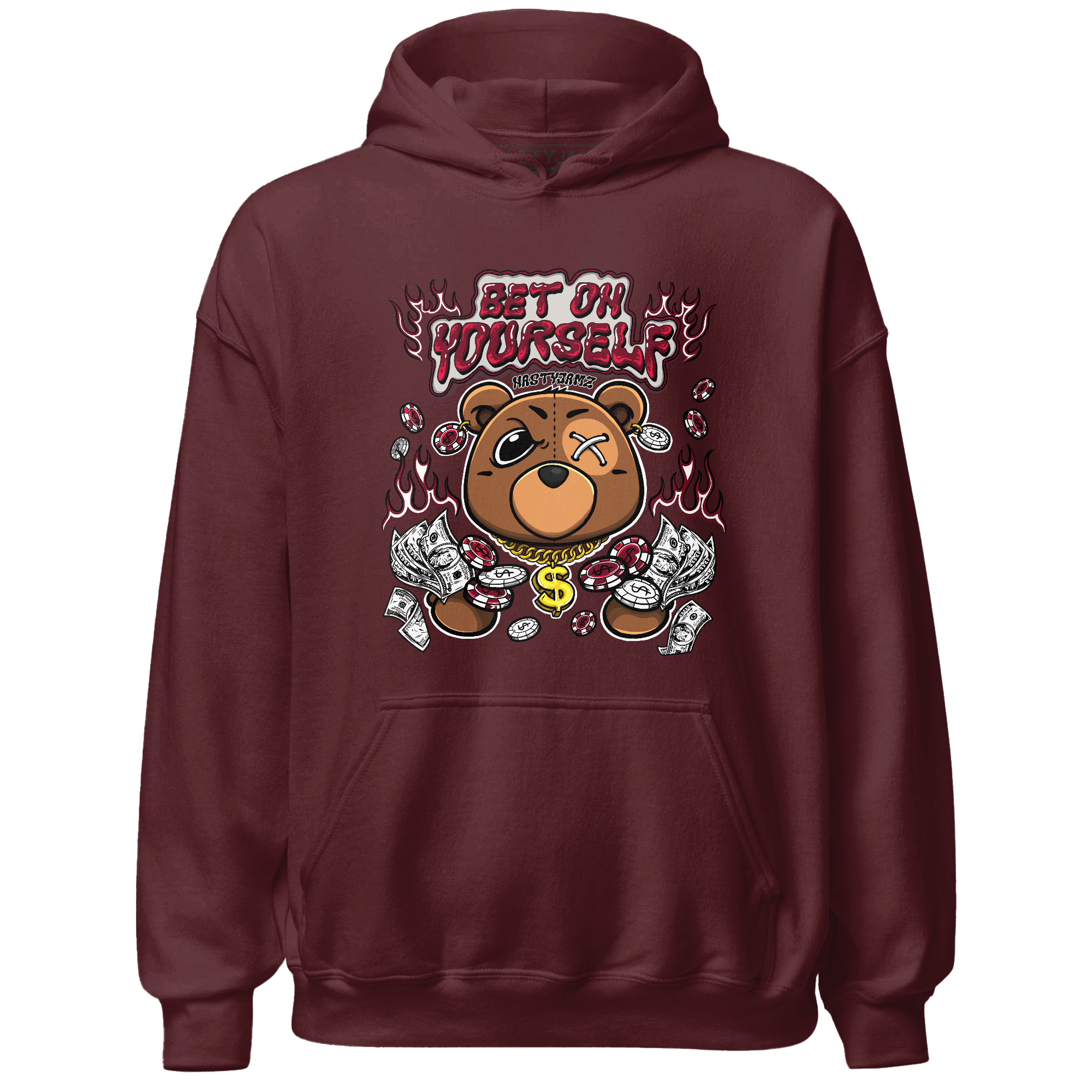 High White Team Red 1s Hoodie Match Bet On Yourself BER - NastyJamz