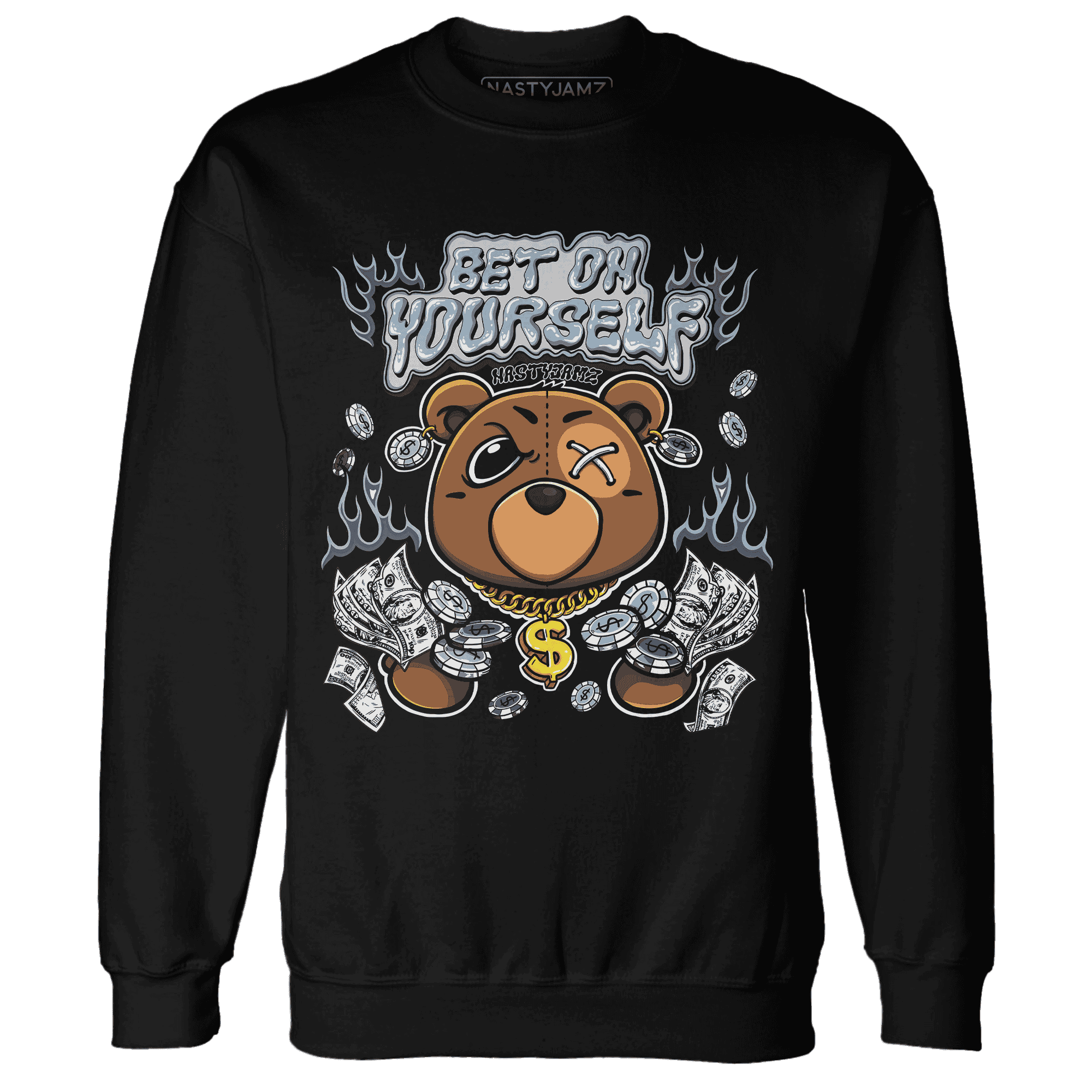 Mid Diffused Blue Grey 1s Sweatshirt Match Bet On Yourself BER - NastyJamz