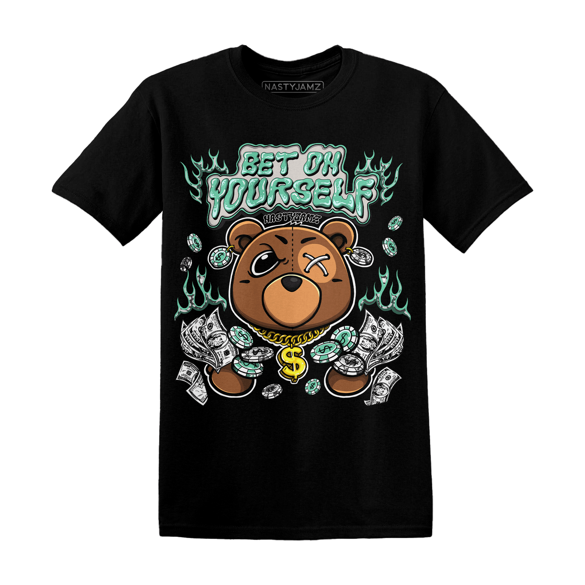 Green Glow 3s T Shirt Match Bet On Yourself BER - NastyJamz