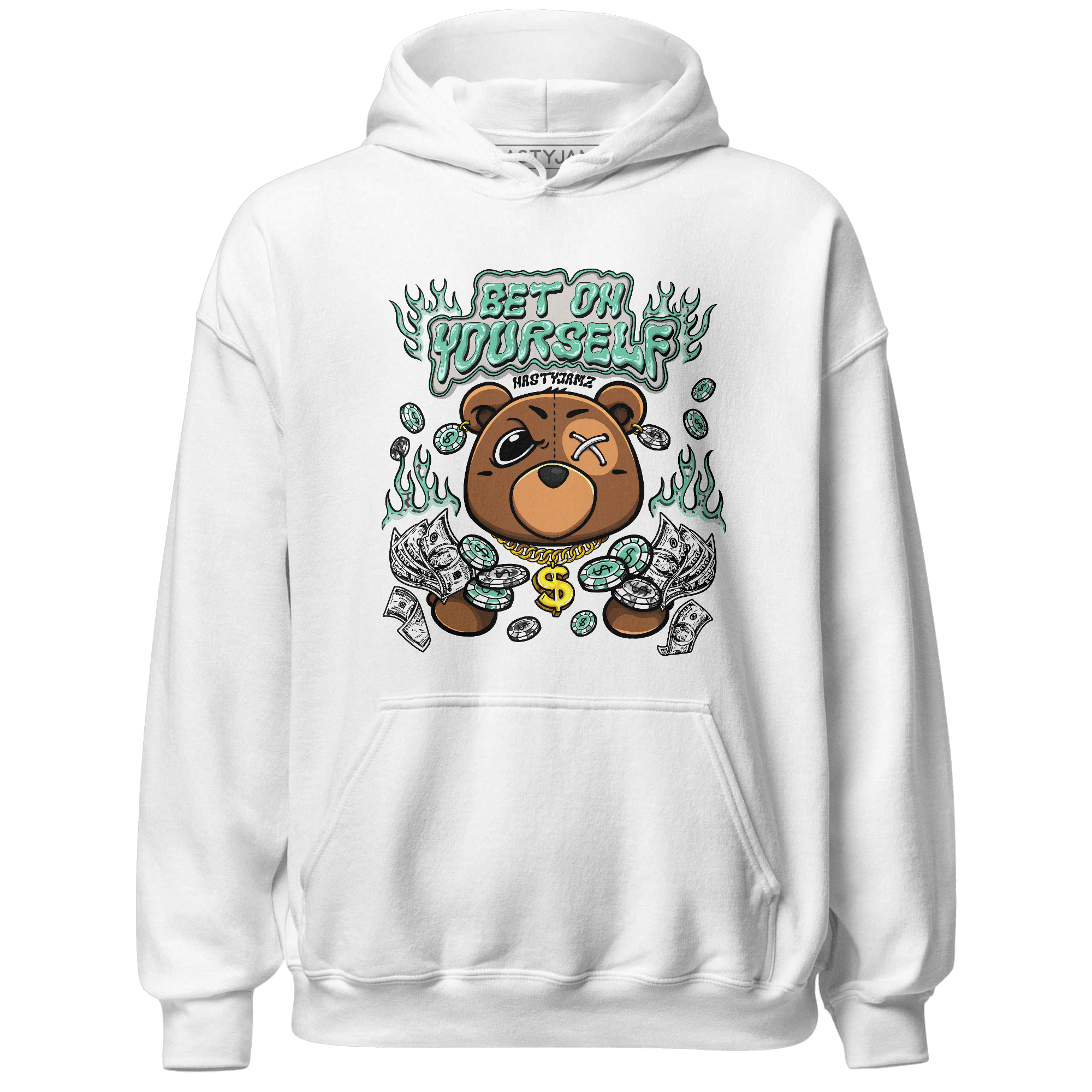 Green Glow 3s Hoodie Match Bet On Yourself BER - NastyJamz