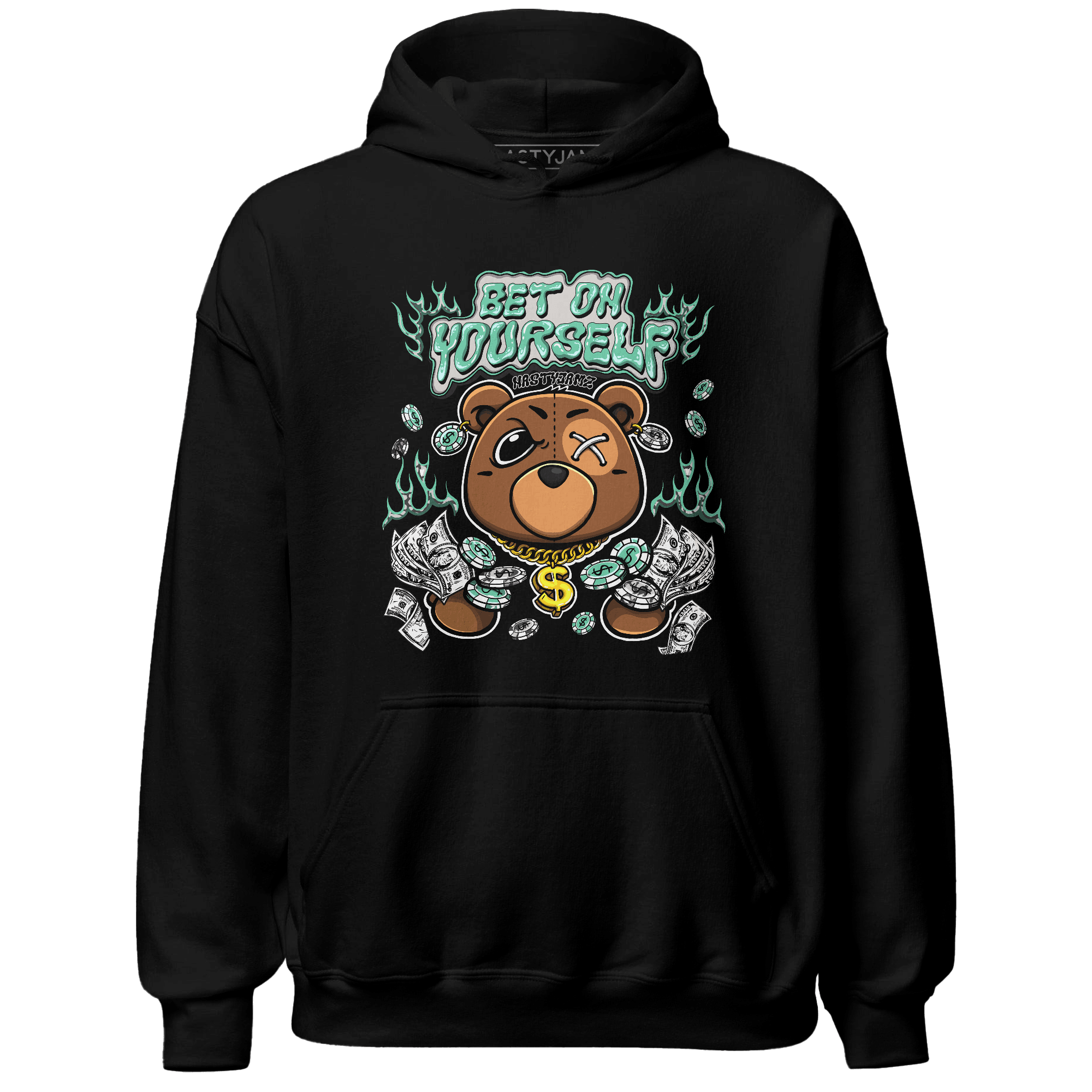 Green Glow 3s Hoodie Match Bet On Yourself BER - NastyJamz