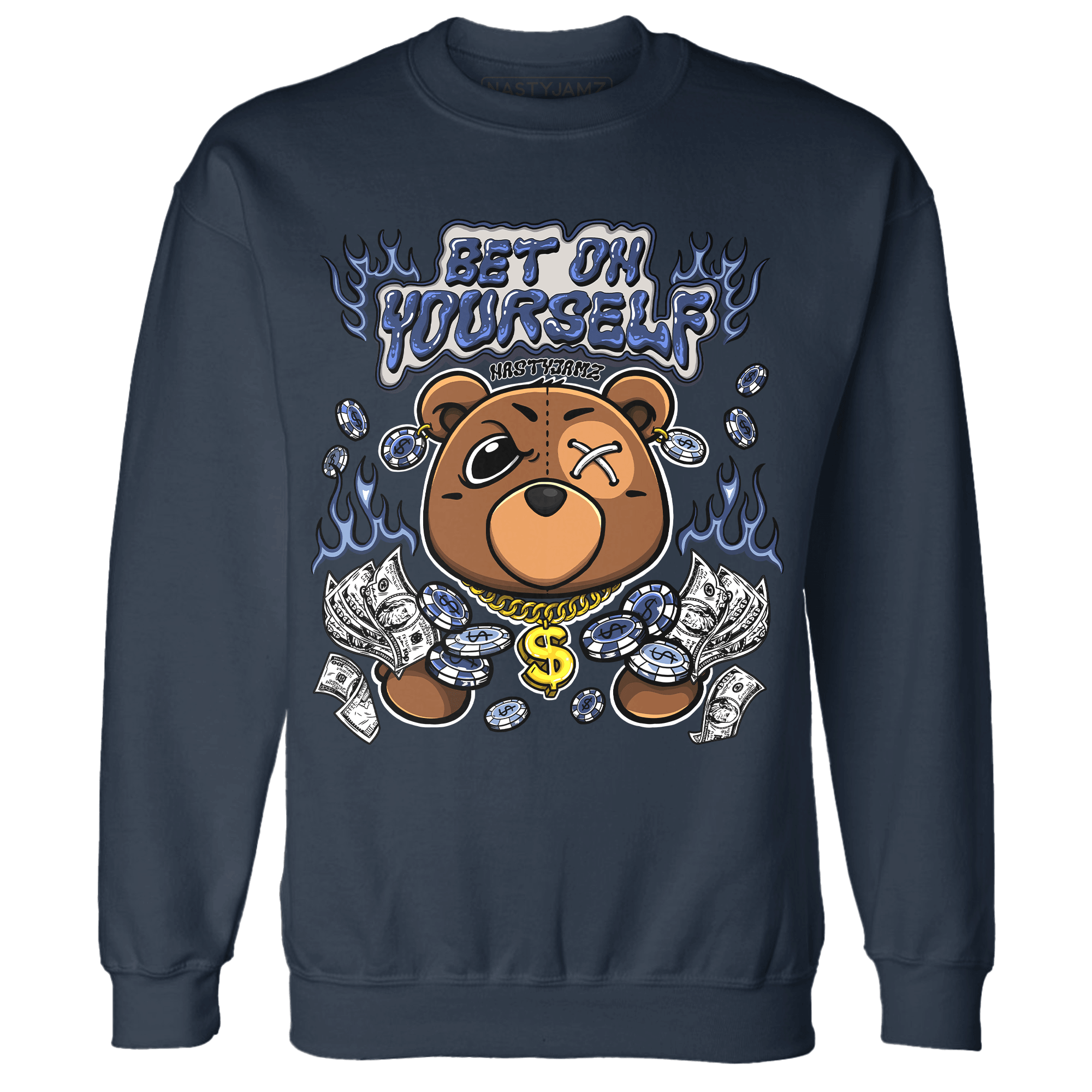 Midnight Navy 5s Sweatshirt Match Bet On Yourself BER - NastyJamz