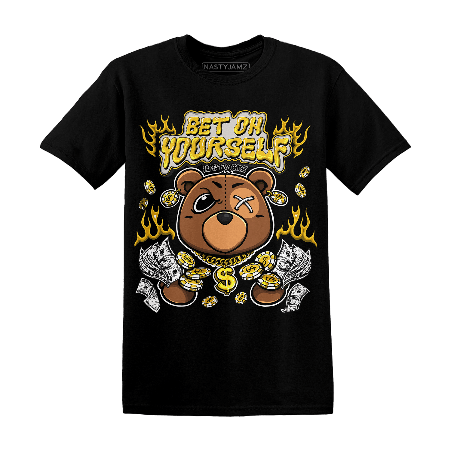 Yellow Ochre 6s T Shirt Match Bet On Yourself BER - NastyJamz