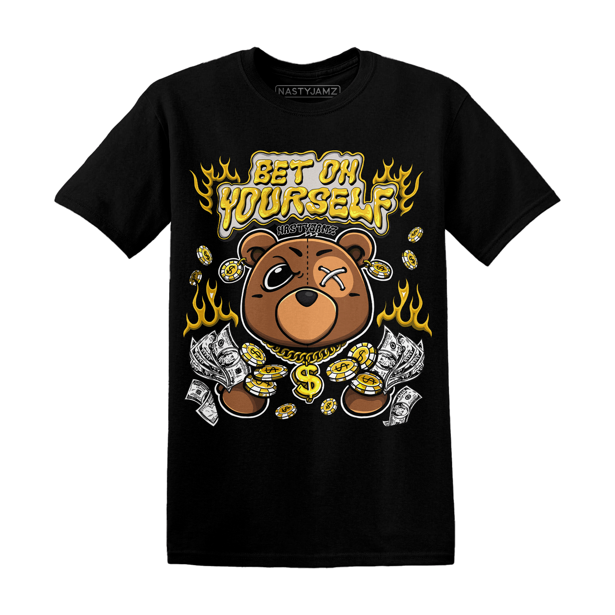Yellow Ochre 6s T Shirt Match Bet On Yourself BER - NastyJamz