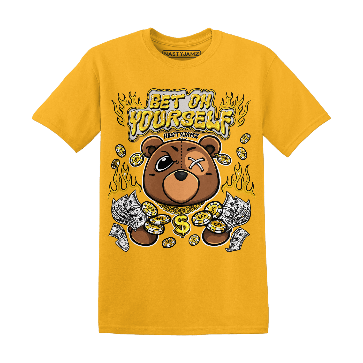 Yellow Ochre 6s T Shirt Match Bet On Yourself BER - NastyJamz