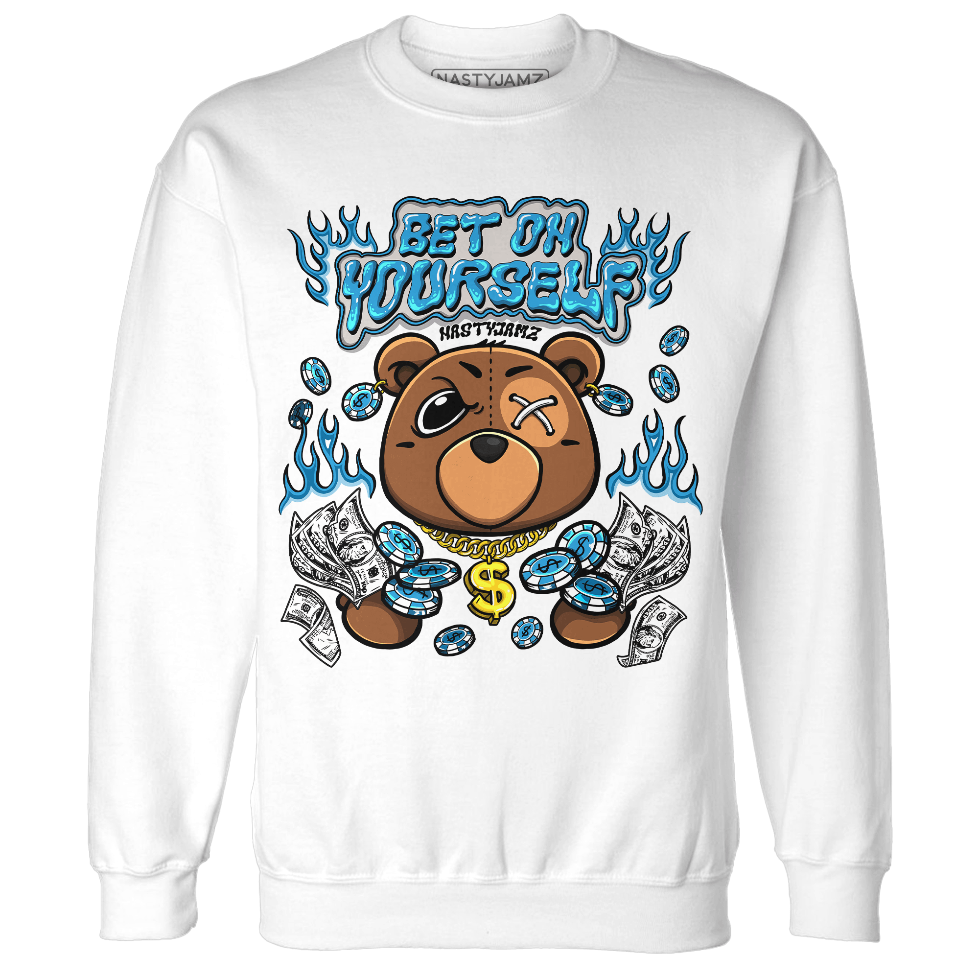 Powder Blue 9s Sweatshirt Match Bet On Yourself BER - NastyJamz