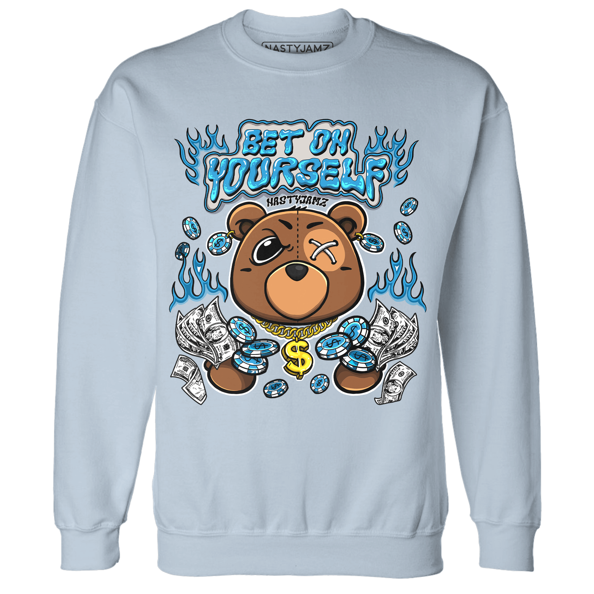 Powder Blue 9s Sweatshirt Match Bet On Yourself BER - NastyJamz
