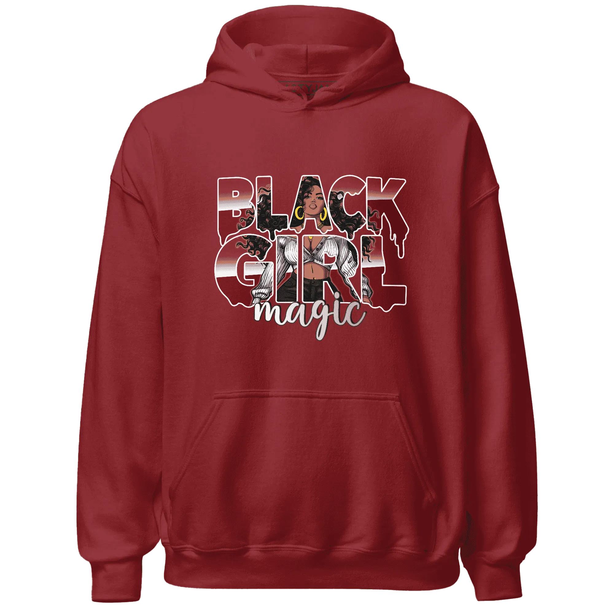 Retro-Red-Taxi-12s-Hoodie-Match-Black-Girl-Magic
