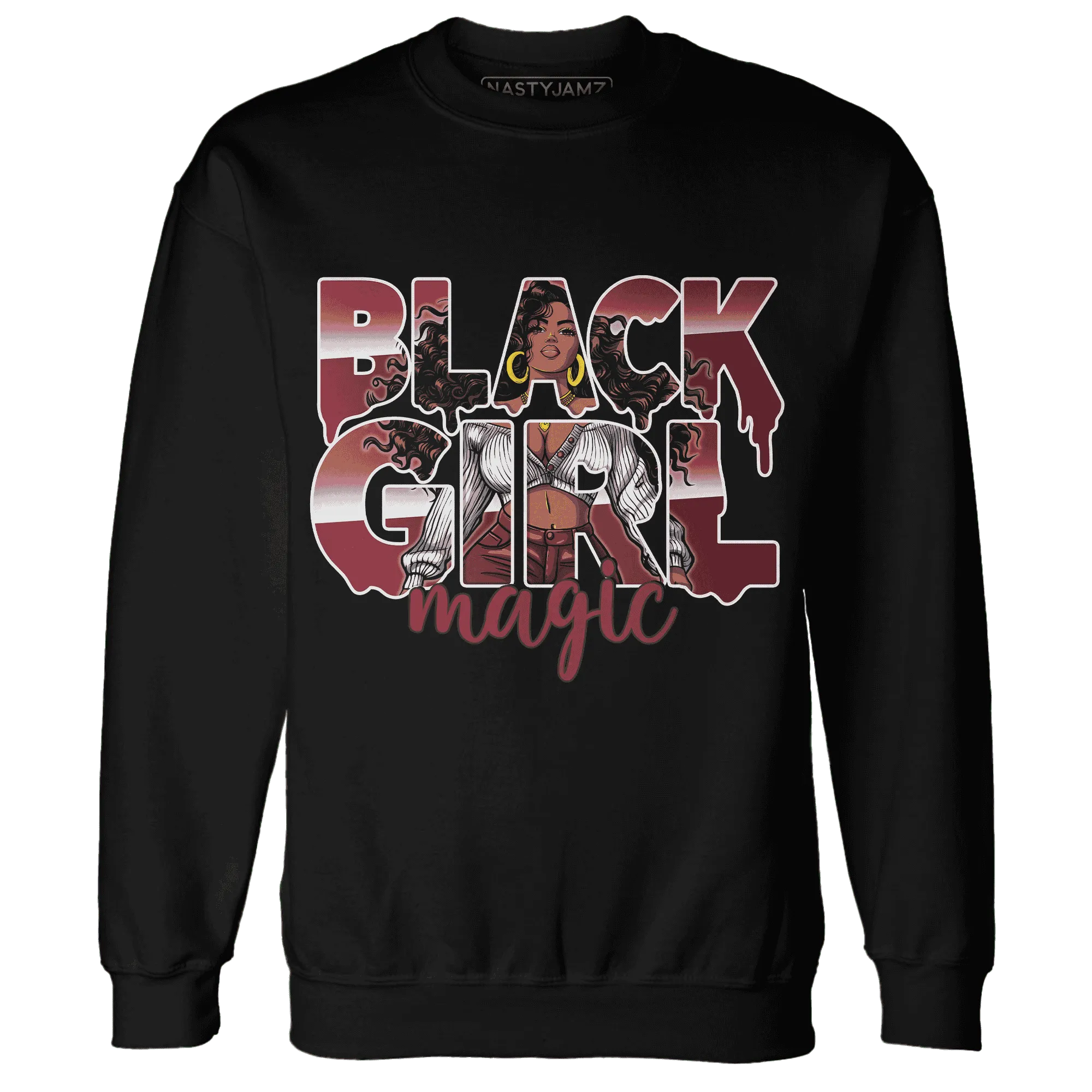 High-87-Metallic-Burgundy-1s-Sweatshirt-Match-Black-Girl-Magic