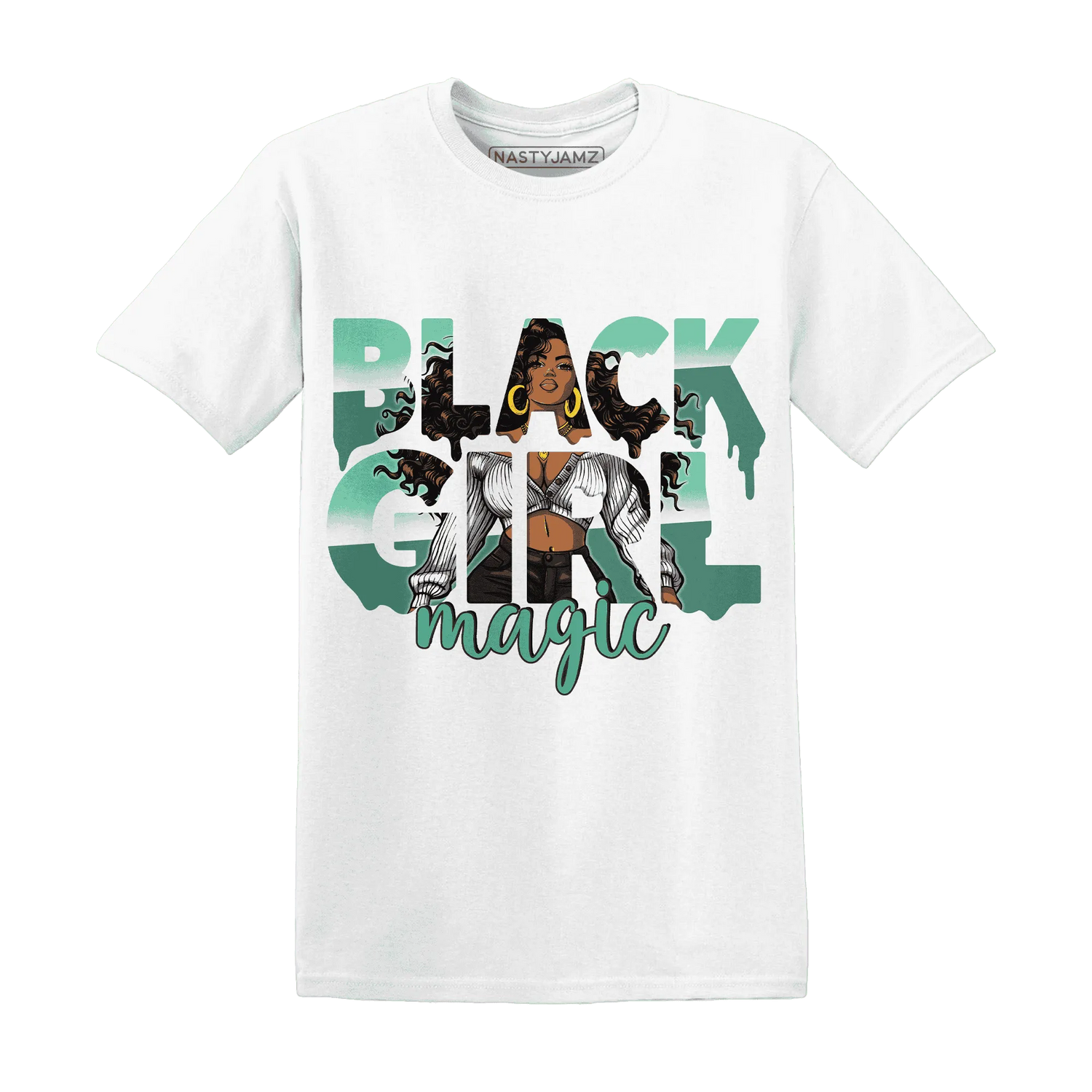High-OG-Green-Glow-1s-T-Shirt-Match-Black-Girl-Magic
