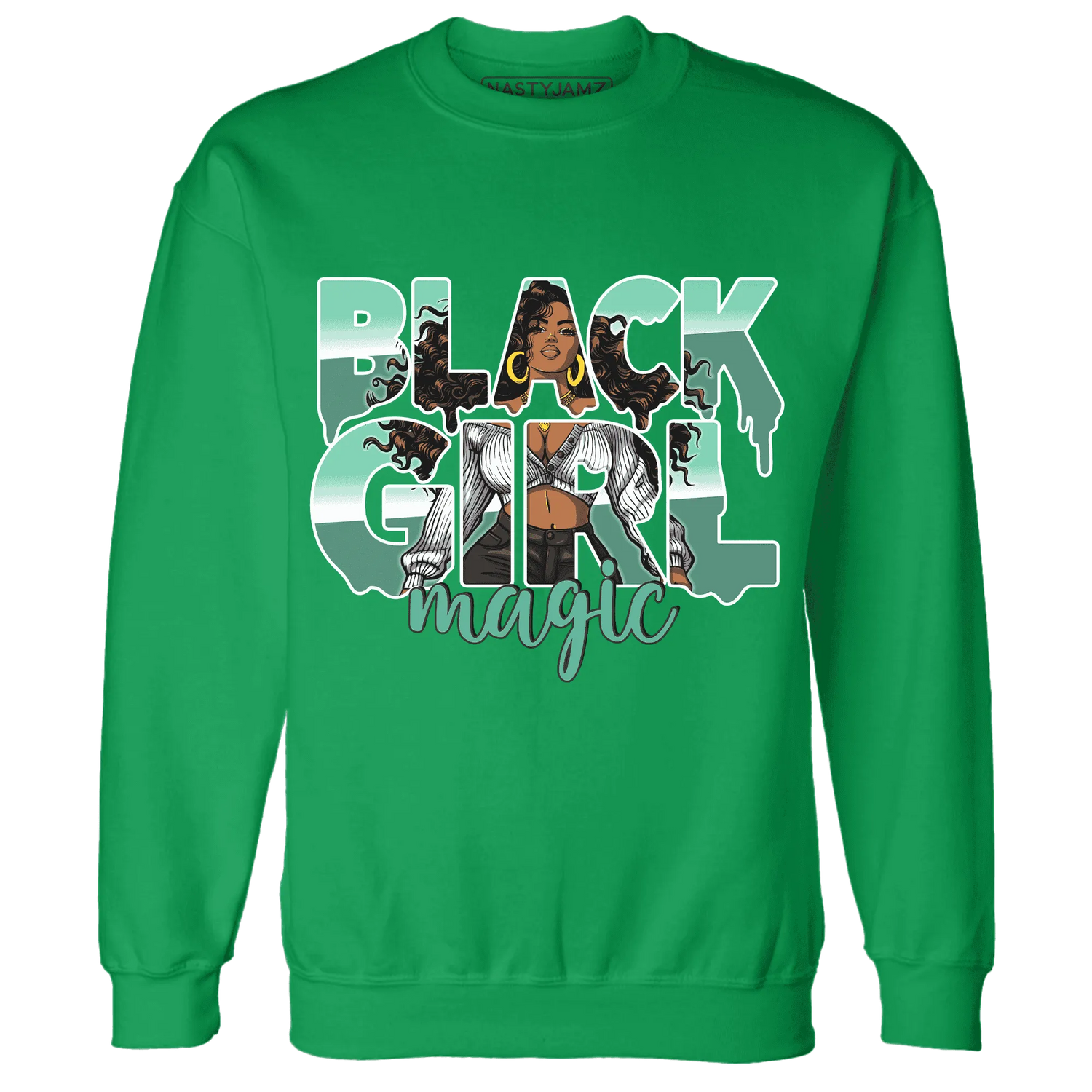 High-OG-Green-Glow-1s-Sweatshirt-Match-Black-Girl-Magic