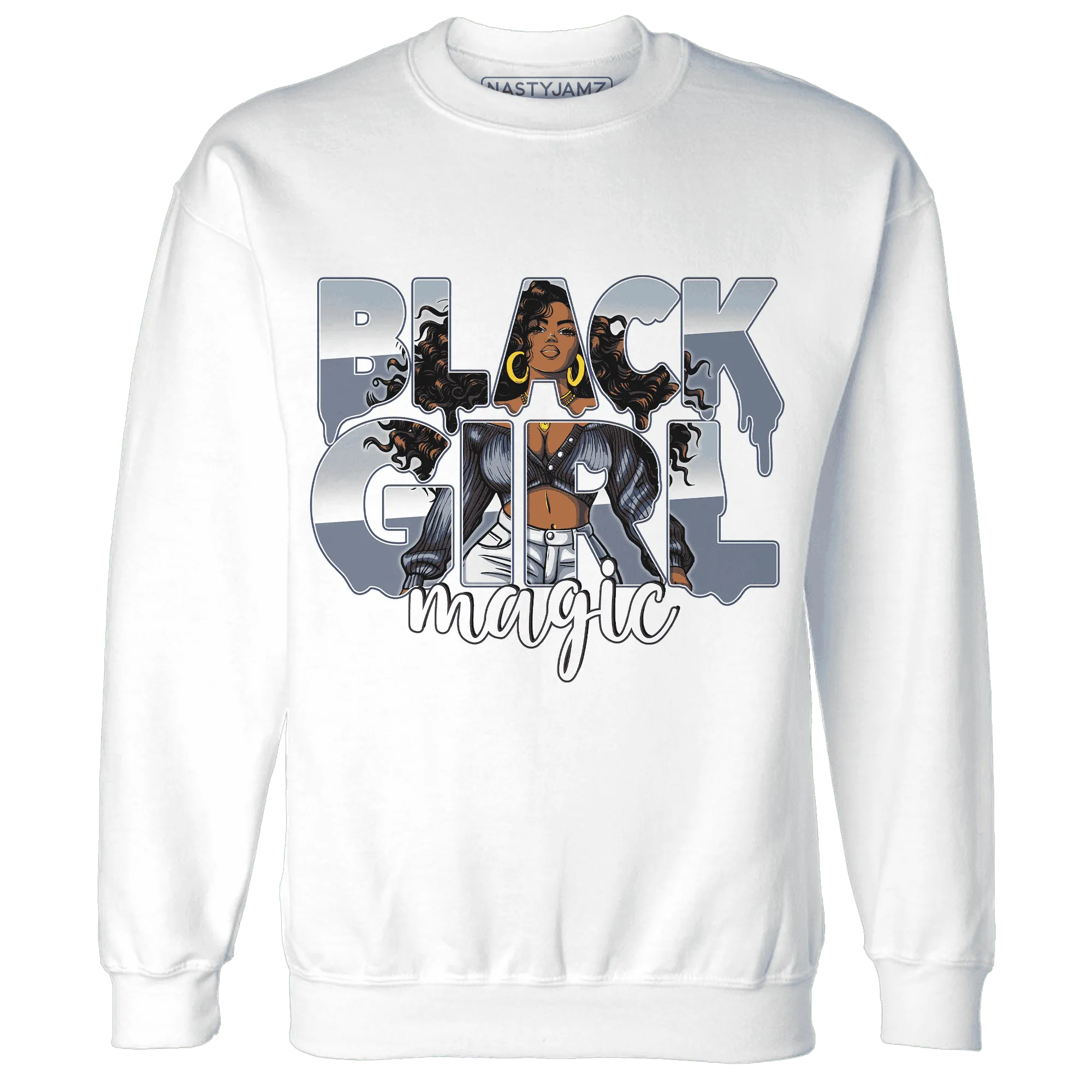 Mid-Diffused-Blue-Grey-1s-Sweatshirt-Match-Black-Girl-Magic