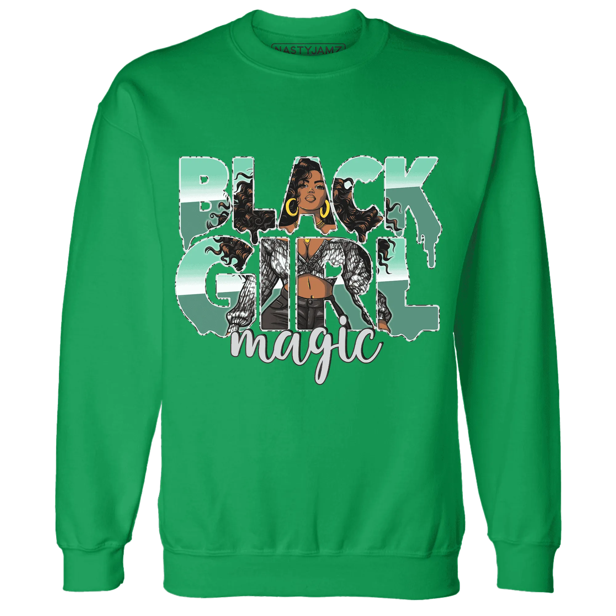 Green-Glow-3s-Sweatshirt-Match-Black-Girl-Magic
