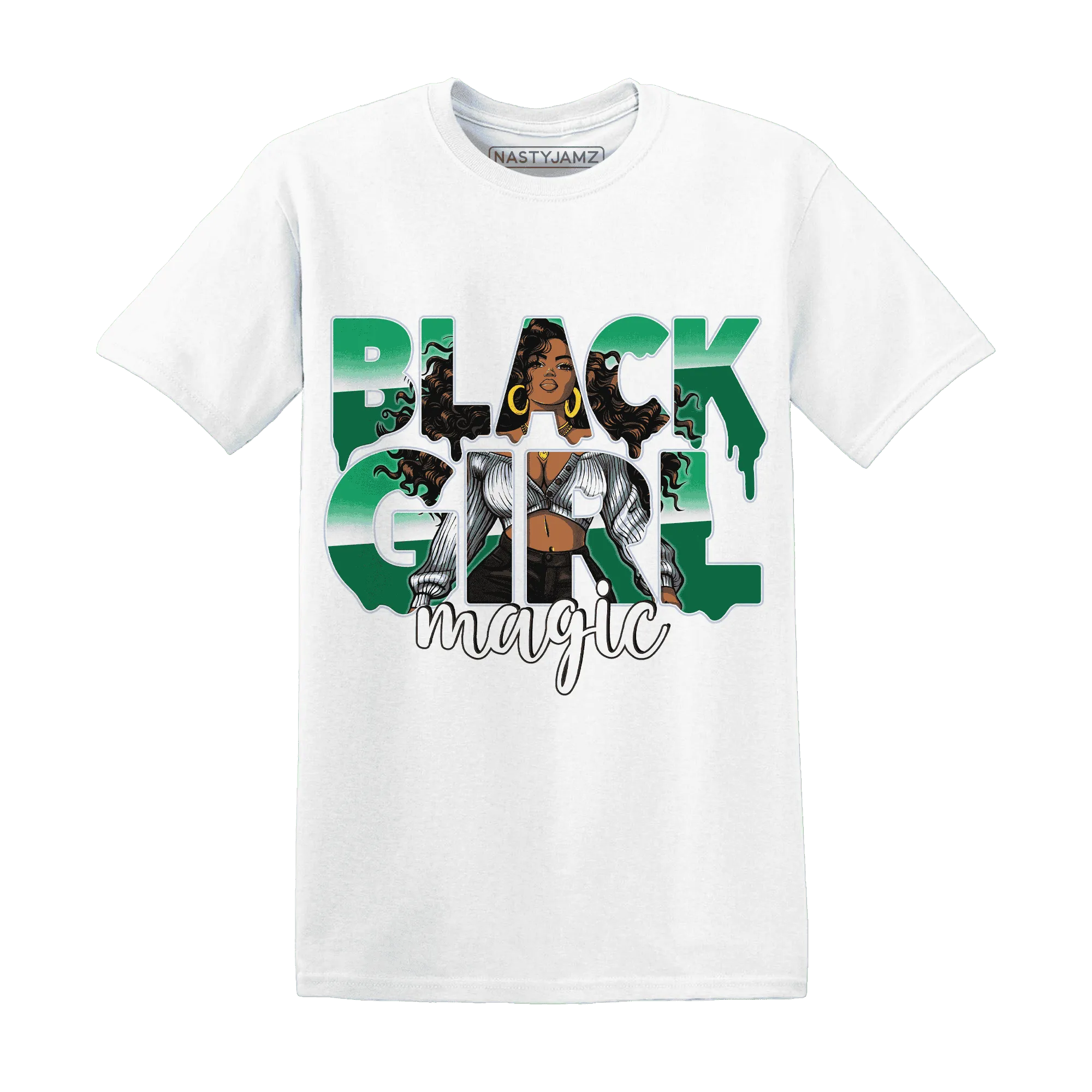 Lucky-Green-5s-T-Shirt-Match-Black-Girl-Magic