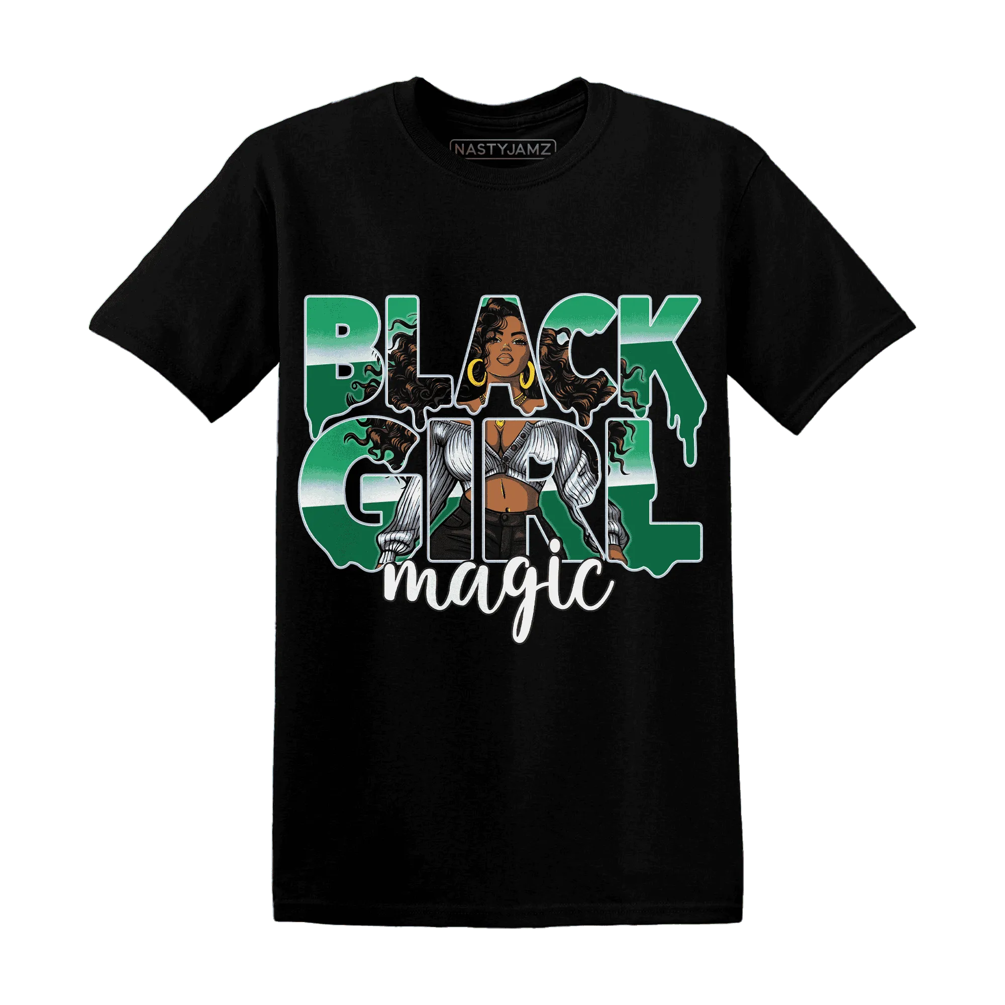Lucky-Green-5s-T-Shirt-Match-Black-Girl-Magic